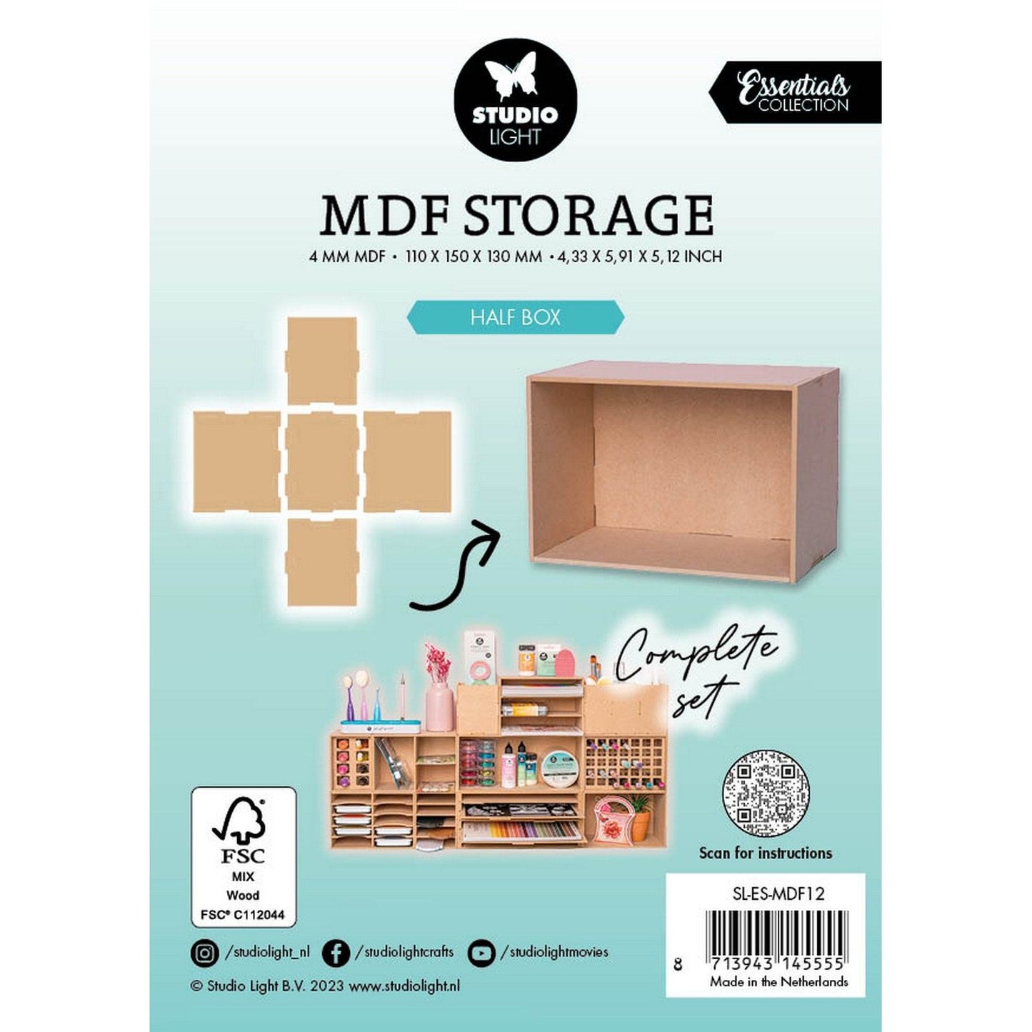 Studio light • demi-boîte de rangement en mdf essentials