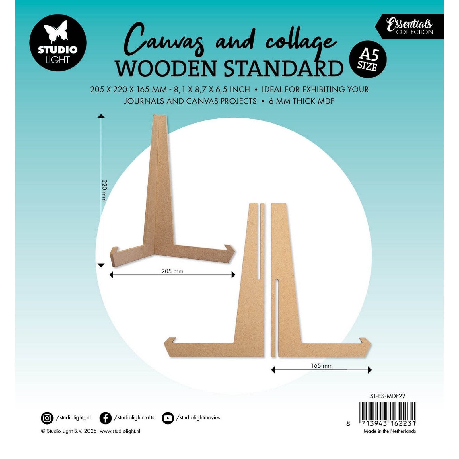 Studio light • support en toile pour journal essentiel mdf a5