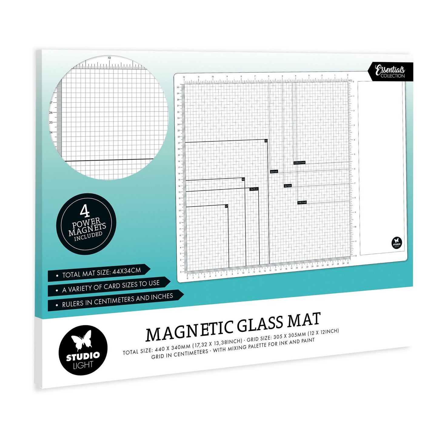 Lampe de studio • tapis de verre magnétique essentials 4 aimants inclus