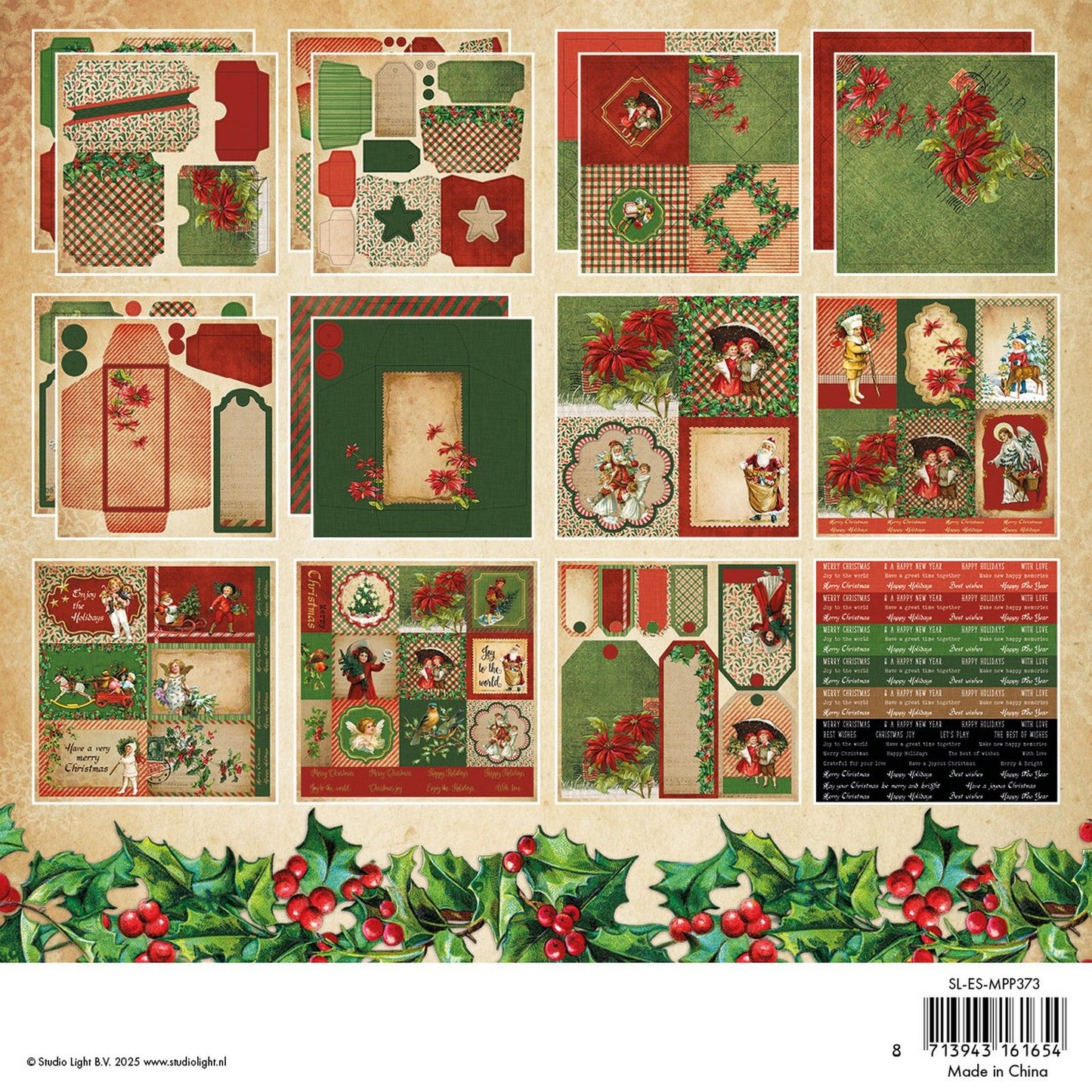 Studio Light • Essentiels bloc de papier mixte Noël vintage