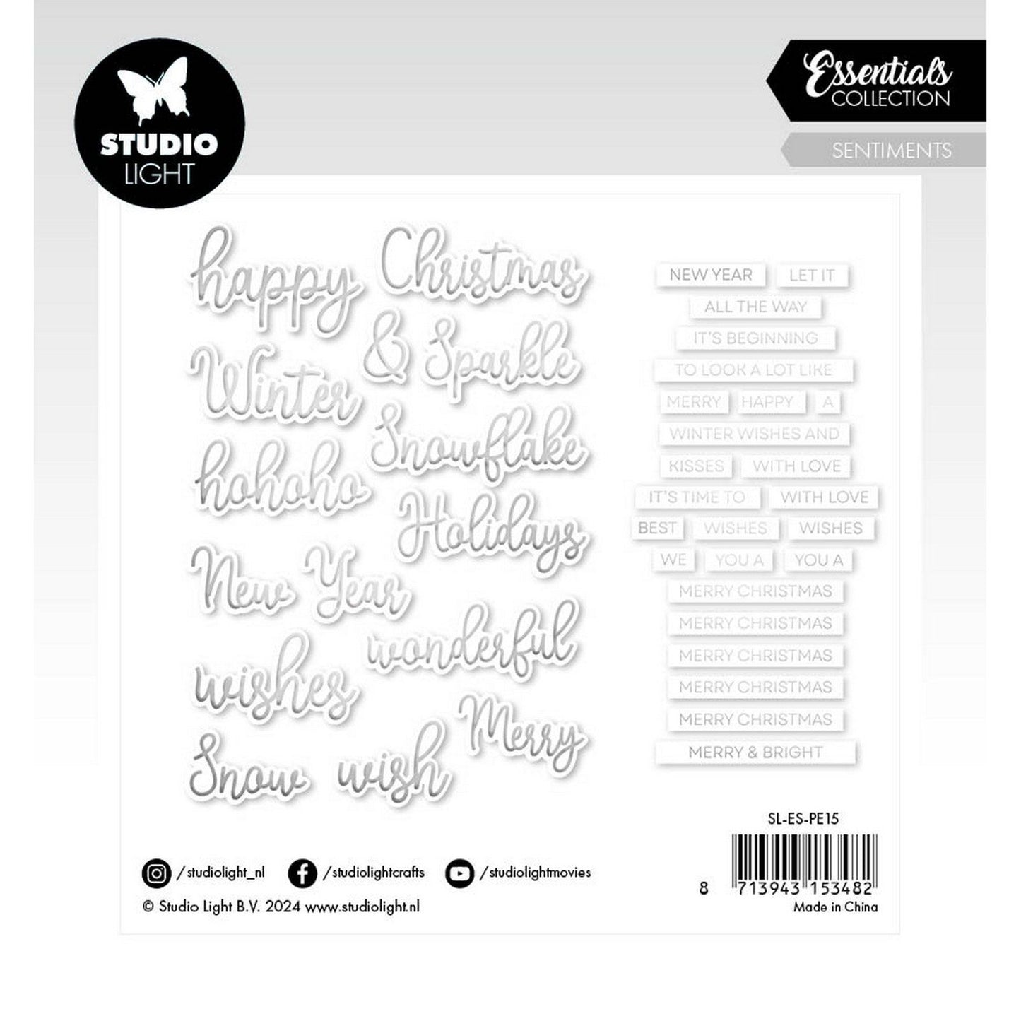 Lampe de studio • éléments essentiels en papier, sentiments argentés