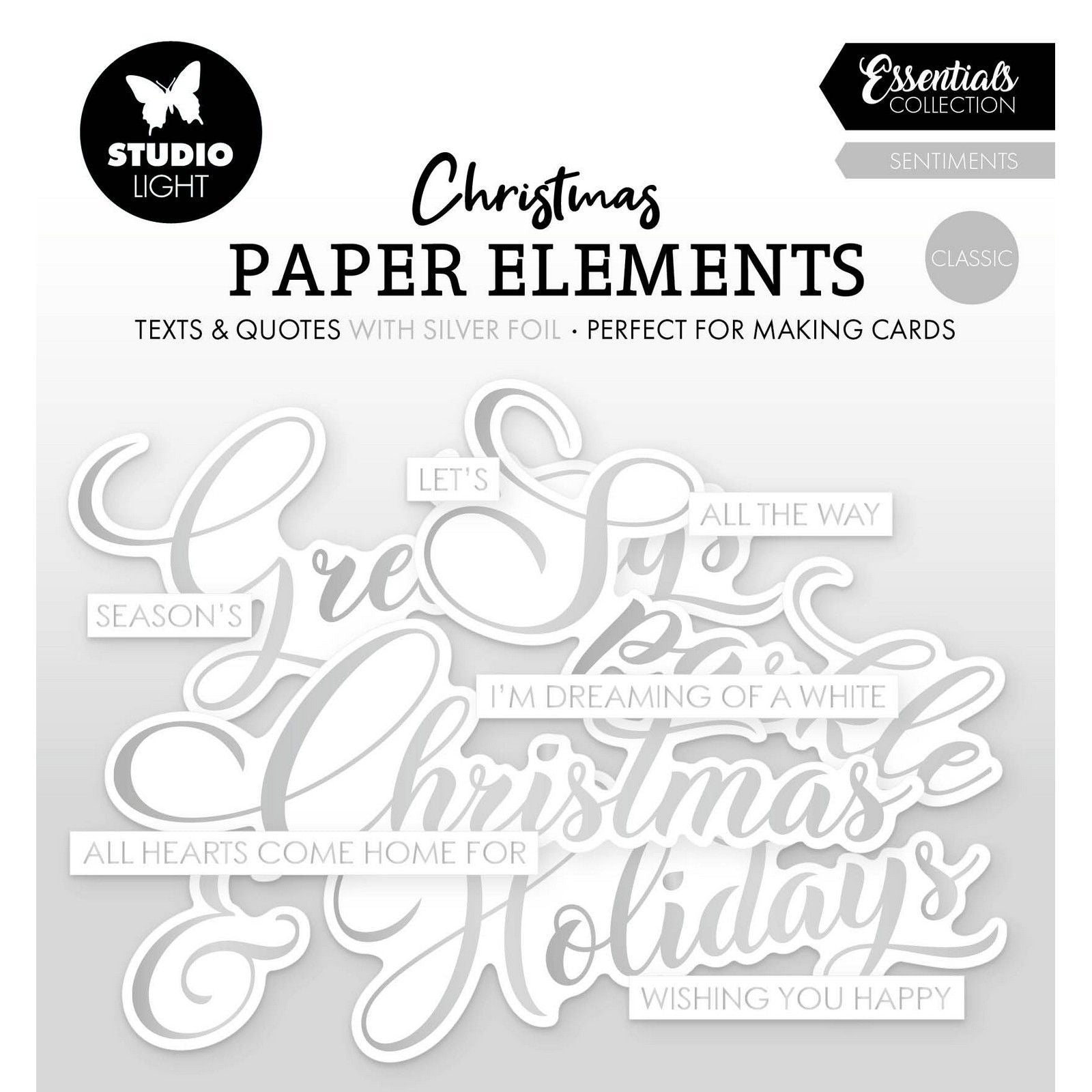 Lampe de studio • éléments essentiels en papier argent sentiments classique