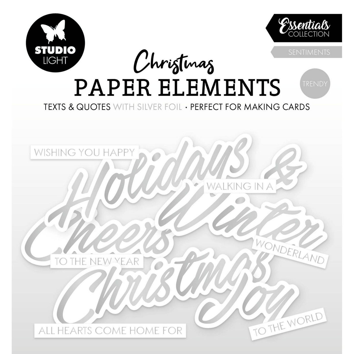 Lampe de studio • éléments essentiels en papier argentés sentiments tendance