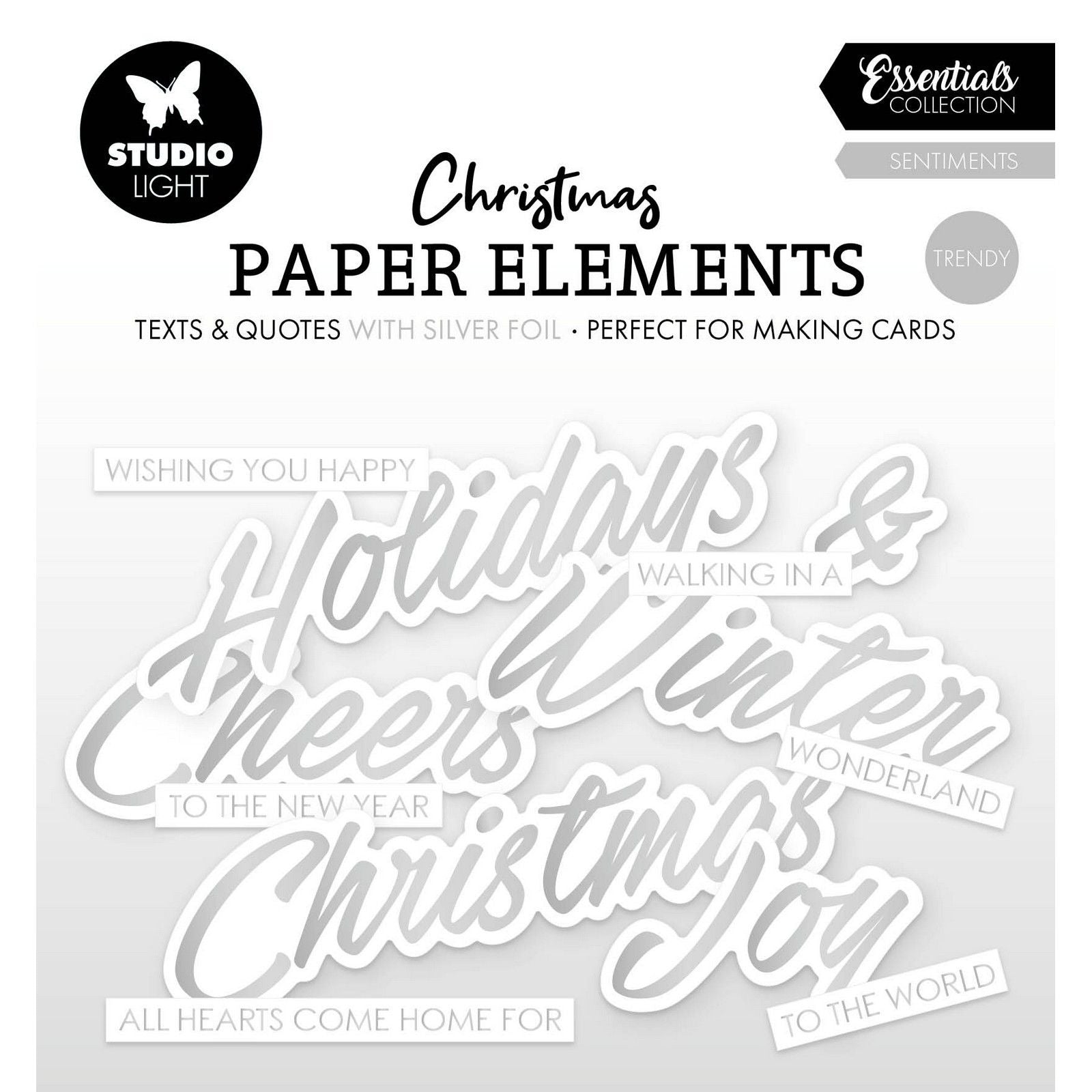 Lampe de studio • éléments essentiels en papier argentés sentiments tendance