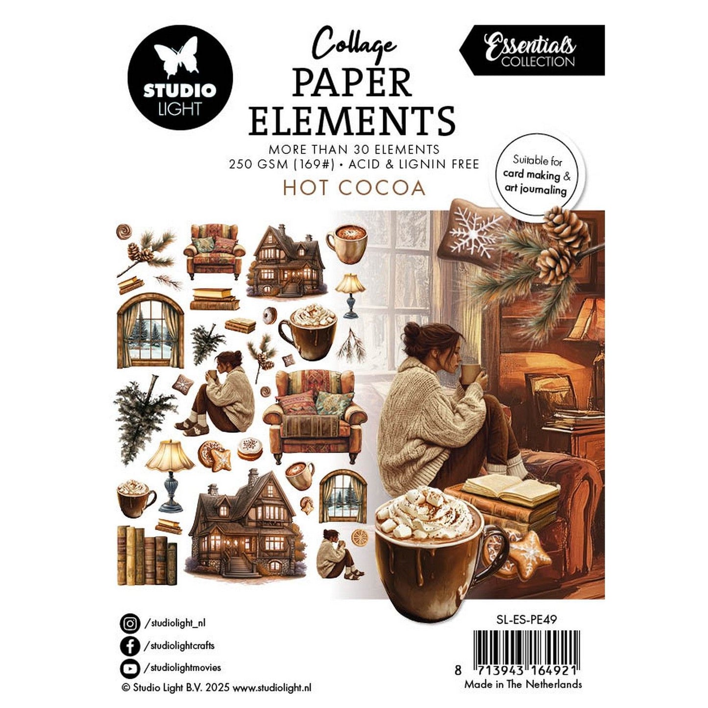 Studio light • éléments essentiels en papier chocolat chaud