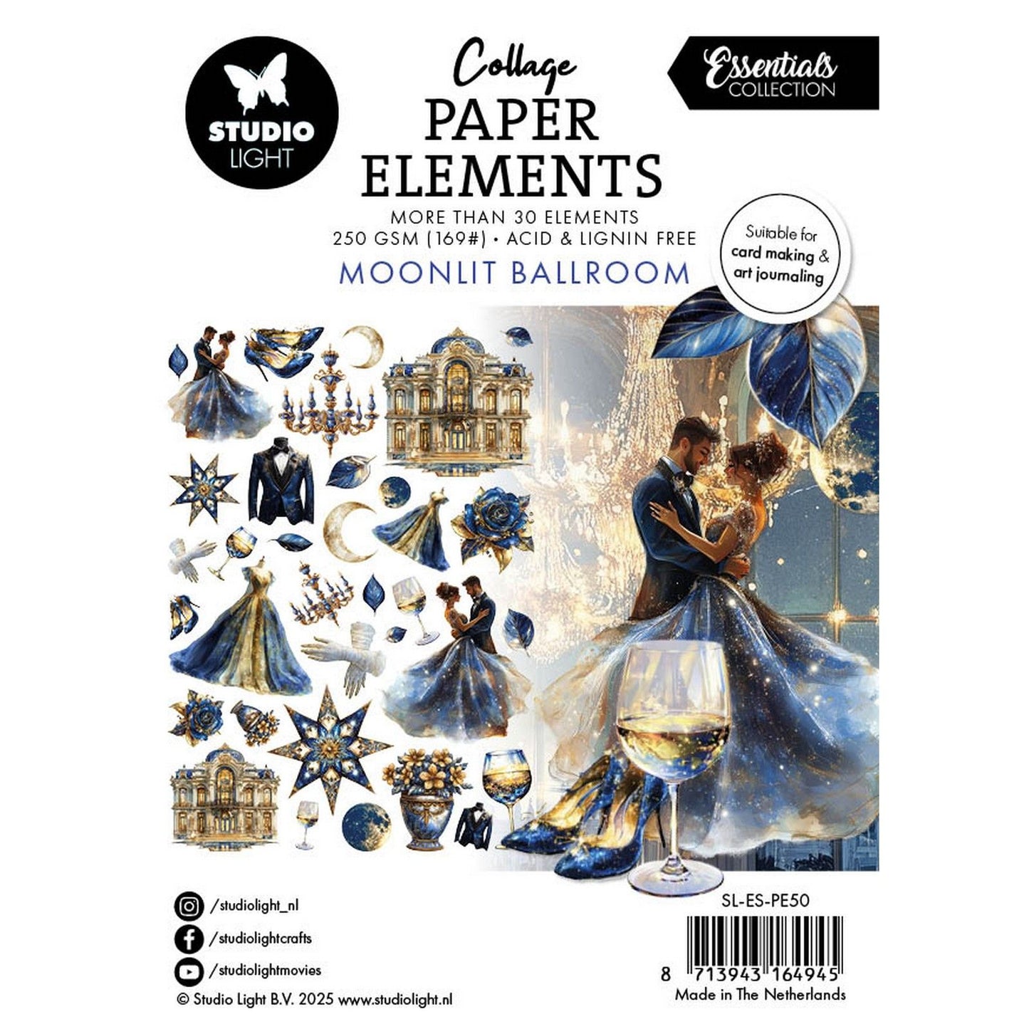 Lampe de studio • Éléments essentiels en papier Salle de bal au clair de lune