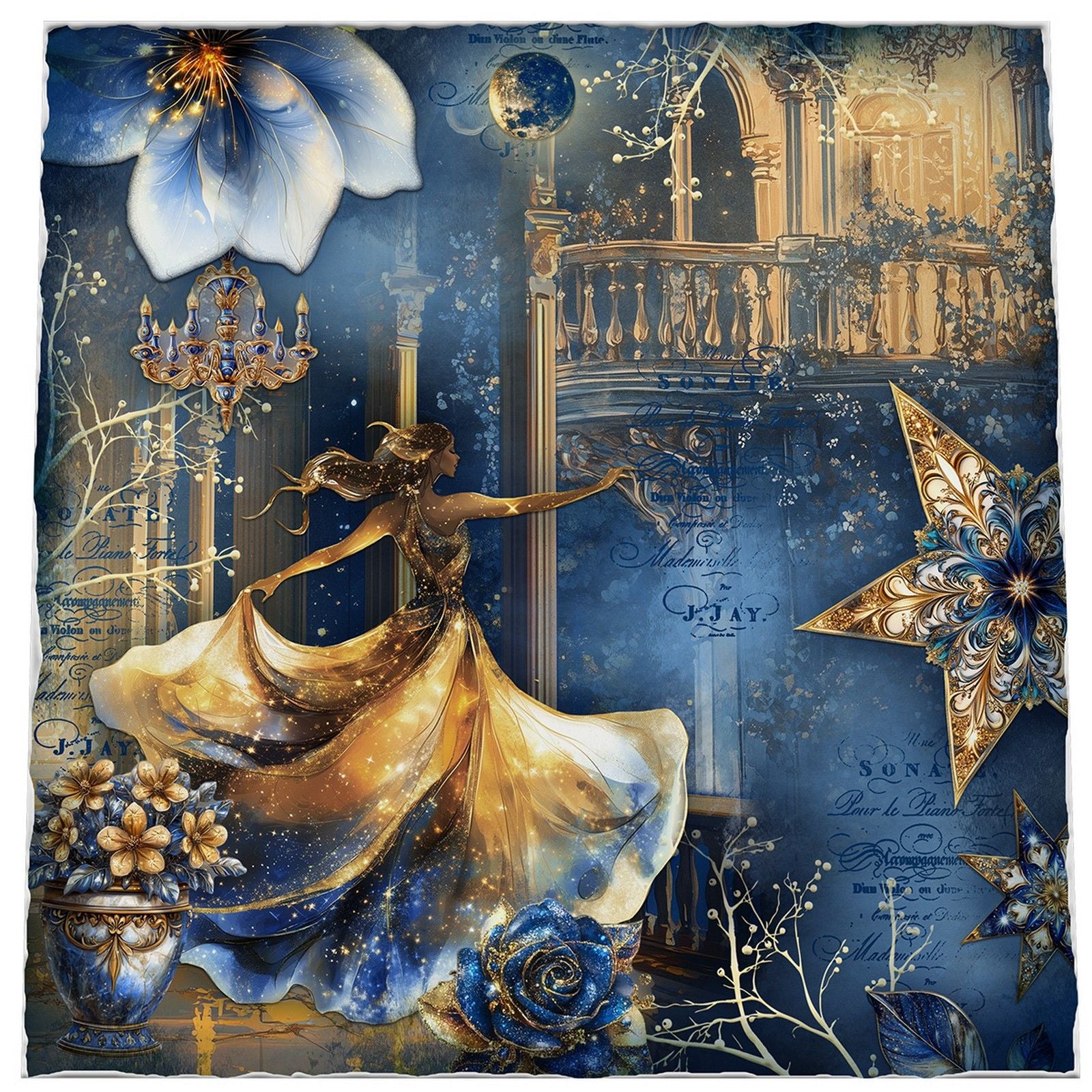 Lampe de studio • Éléments essentiels en papier Salle de bal au clair de lune