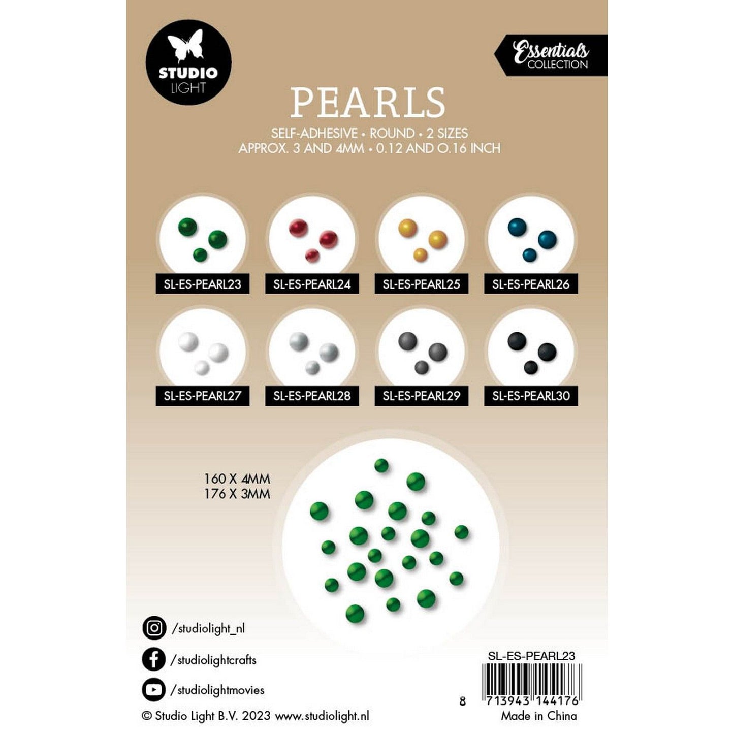 Lampe studio • essentials perles autocollantes vert