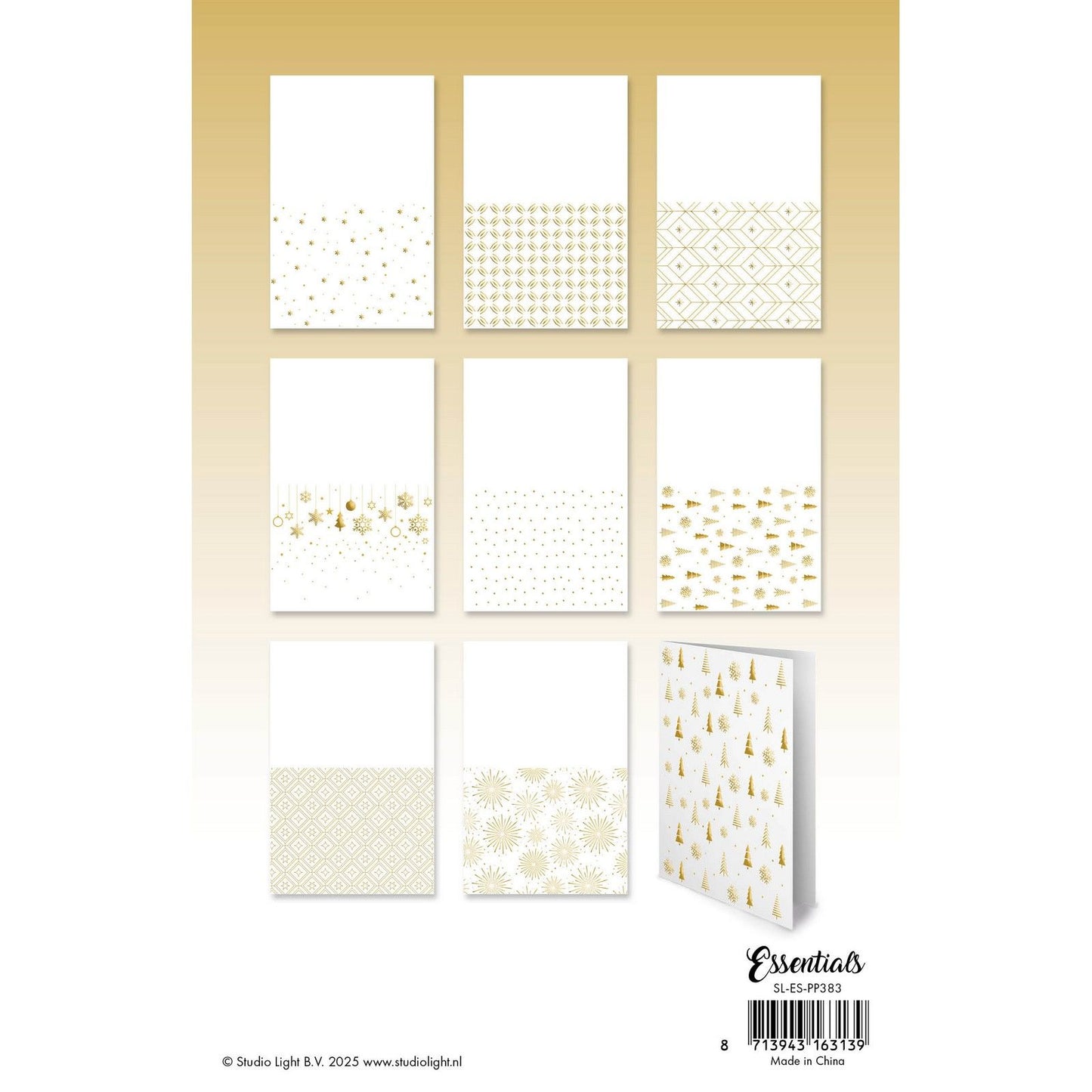 Studio light • essentiels cartes déjouées motifs dorés