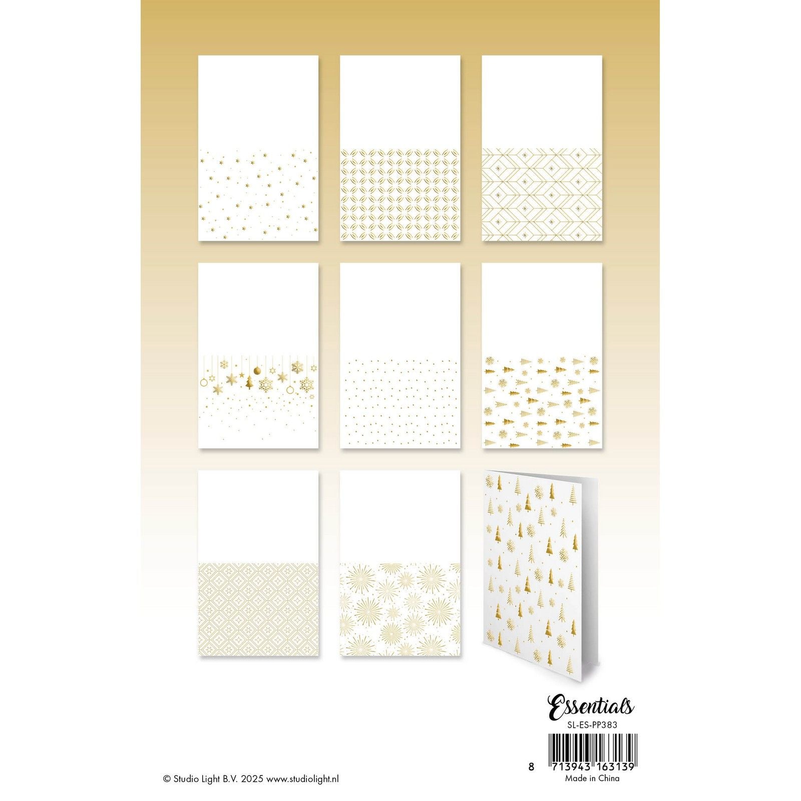 Studio light • essentiels cartes déjouées motifs dorés