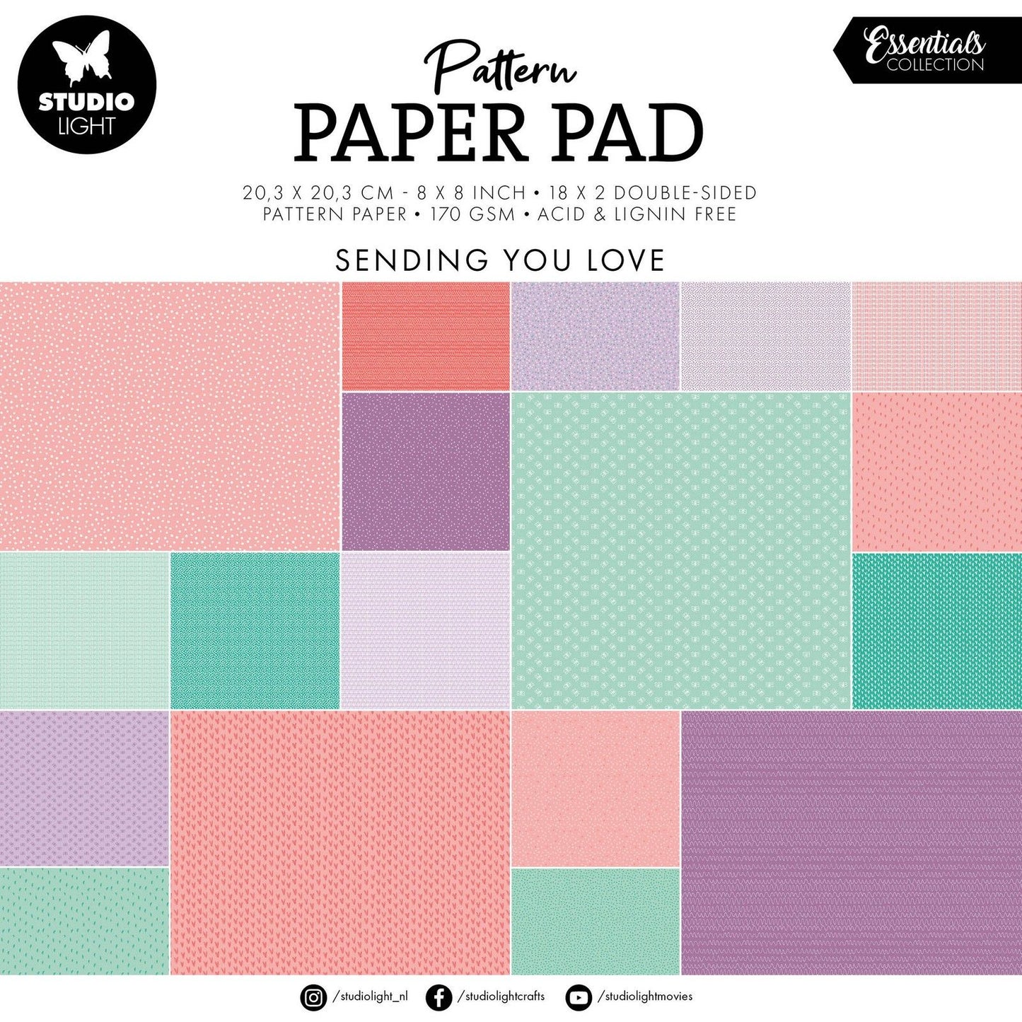Lumière de studio • Conceptions d'arrière-plan de blocs de papier à motifs essentiels