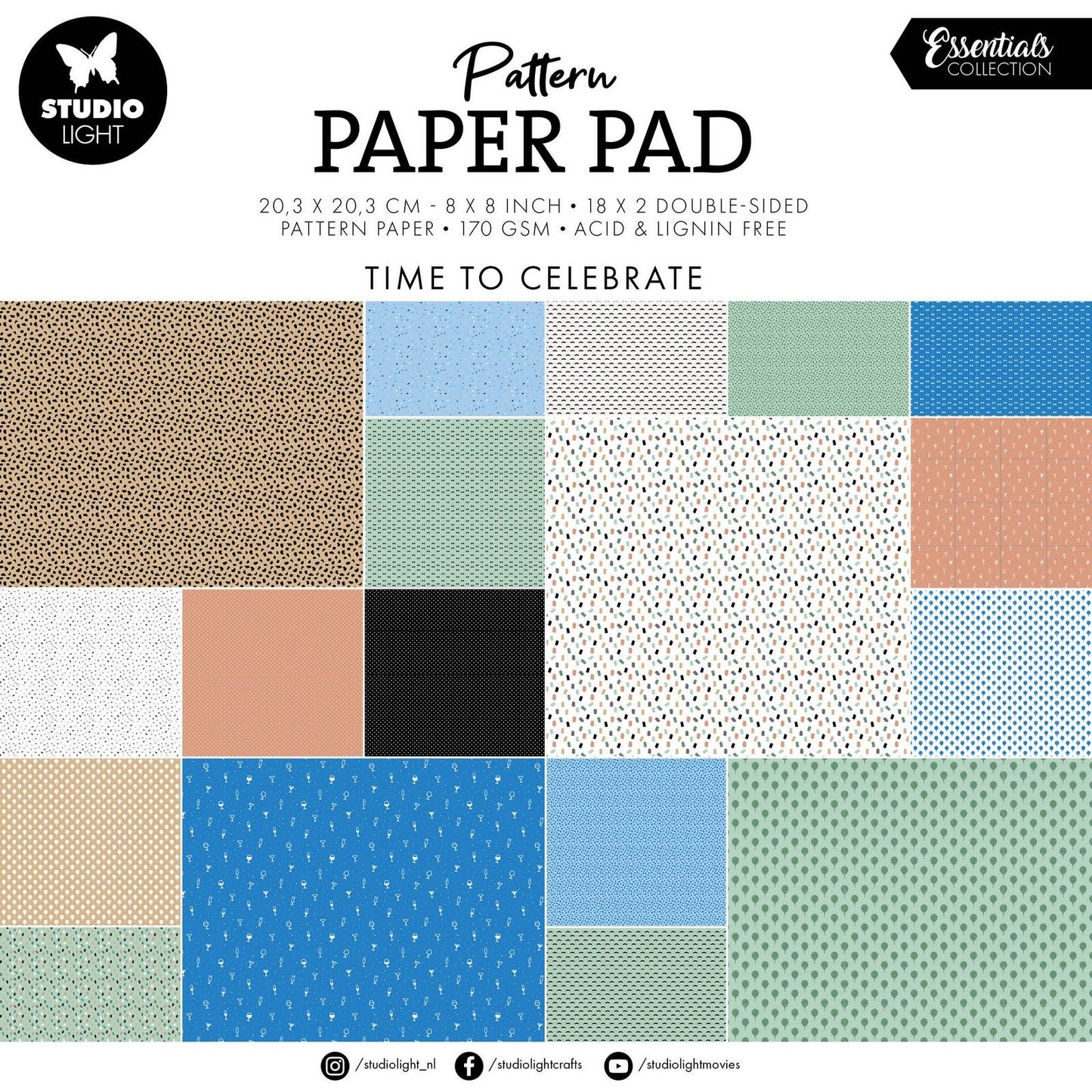 Lumière de studio • Conceptions d'arrière-plan de blocs de papier à motifs essentiels