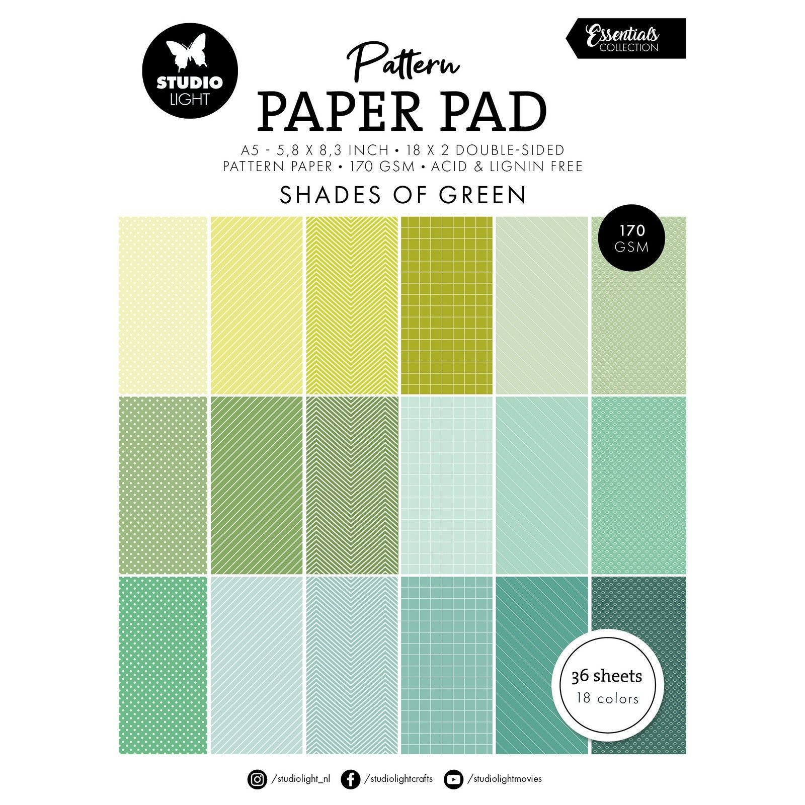 Studio light • bloc de papier à motifs essentiels nuances de vert