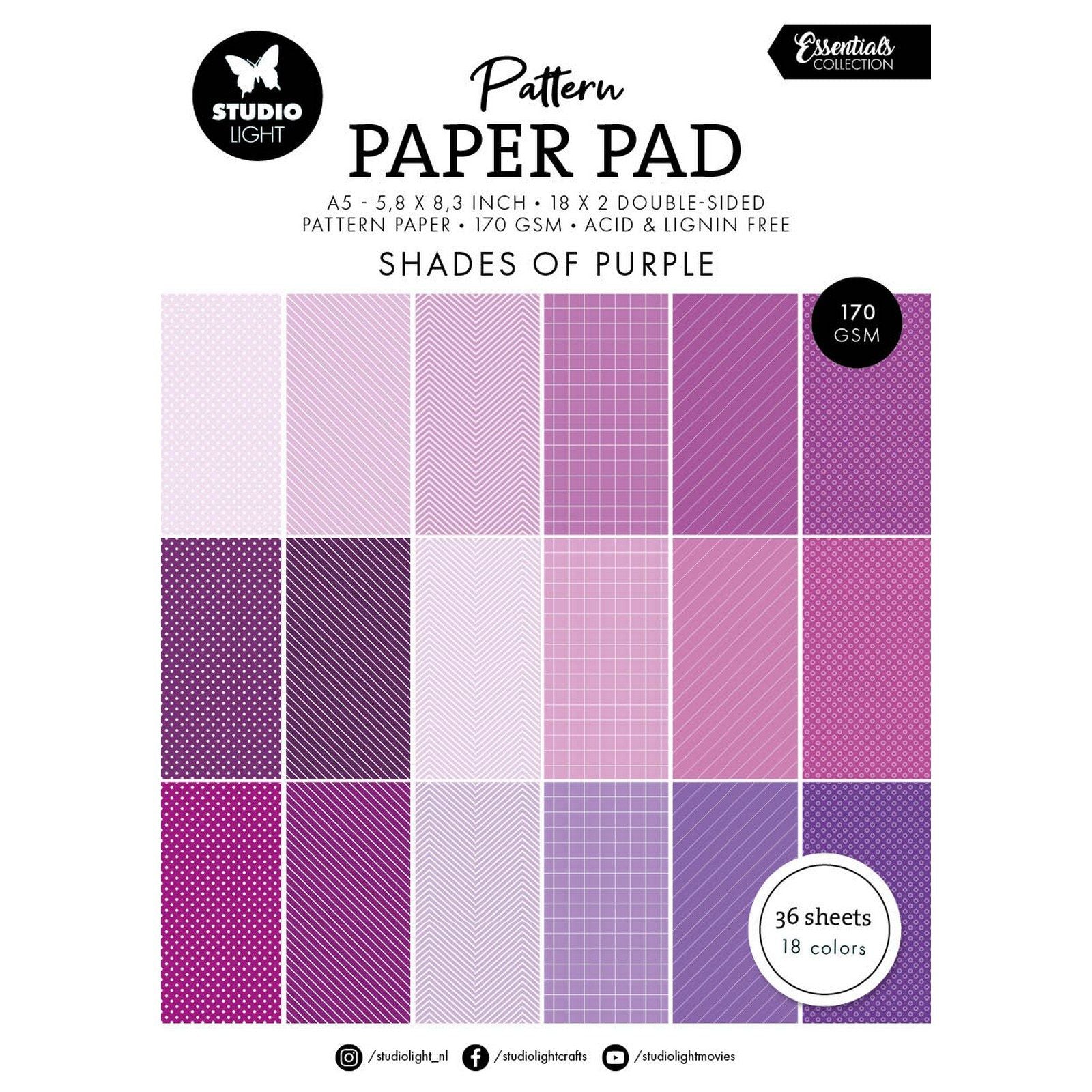 Studio Light • Bloc de papier à motifs essentiels nuances de violet
