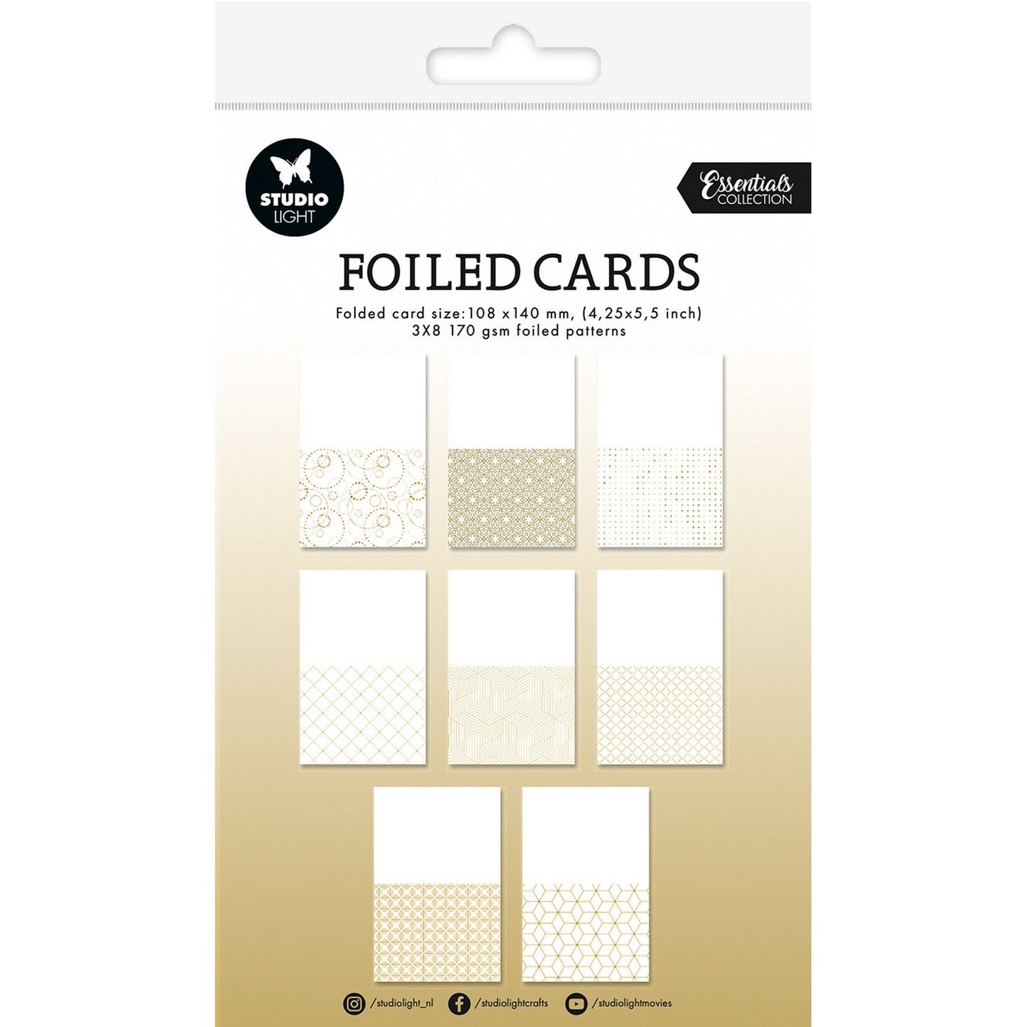 Studio Light • Essentials Cartes déjouées Cartes pliées Feuille d'or