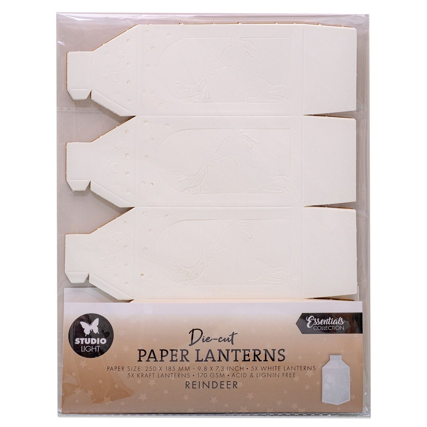 Lampe de studio • lanternes en papier découpées essentielles, renne
