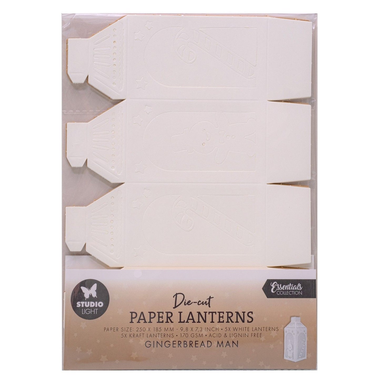 Lampe de studio • Essentiels lanternes en papier découpé bonhomme en pain d'épices