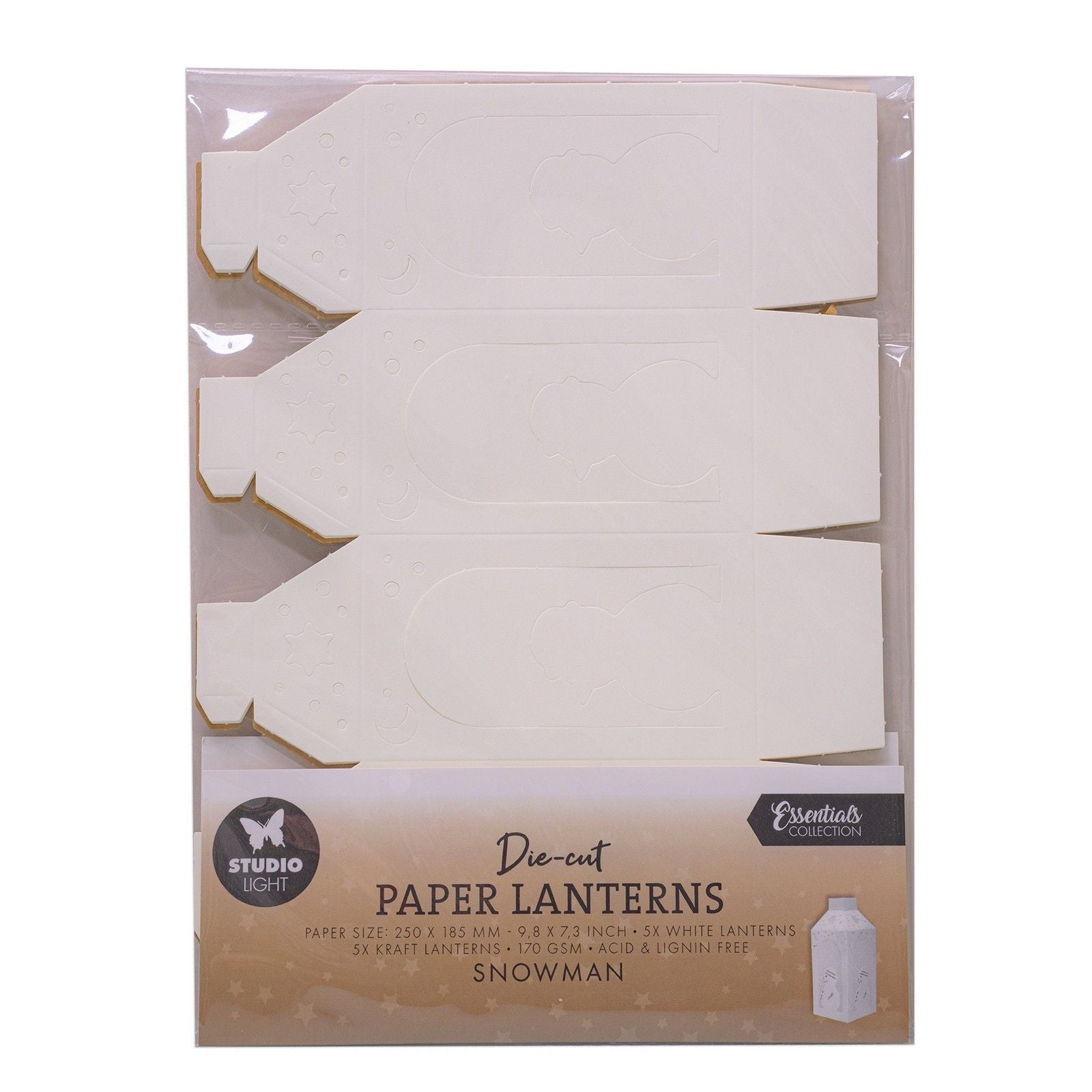Lampe de studio • lanternes en papier découpées essentielles, bonhomme de neige