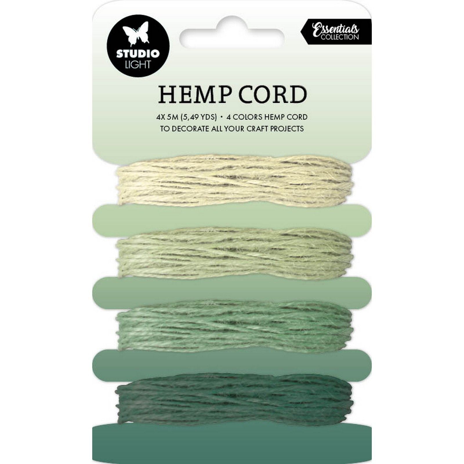 Lampe studio • consommables cordon de chanvre nuances de vert