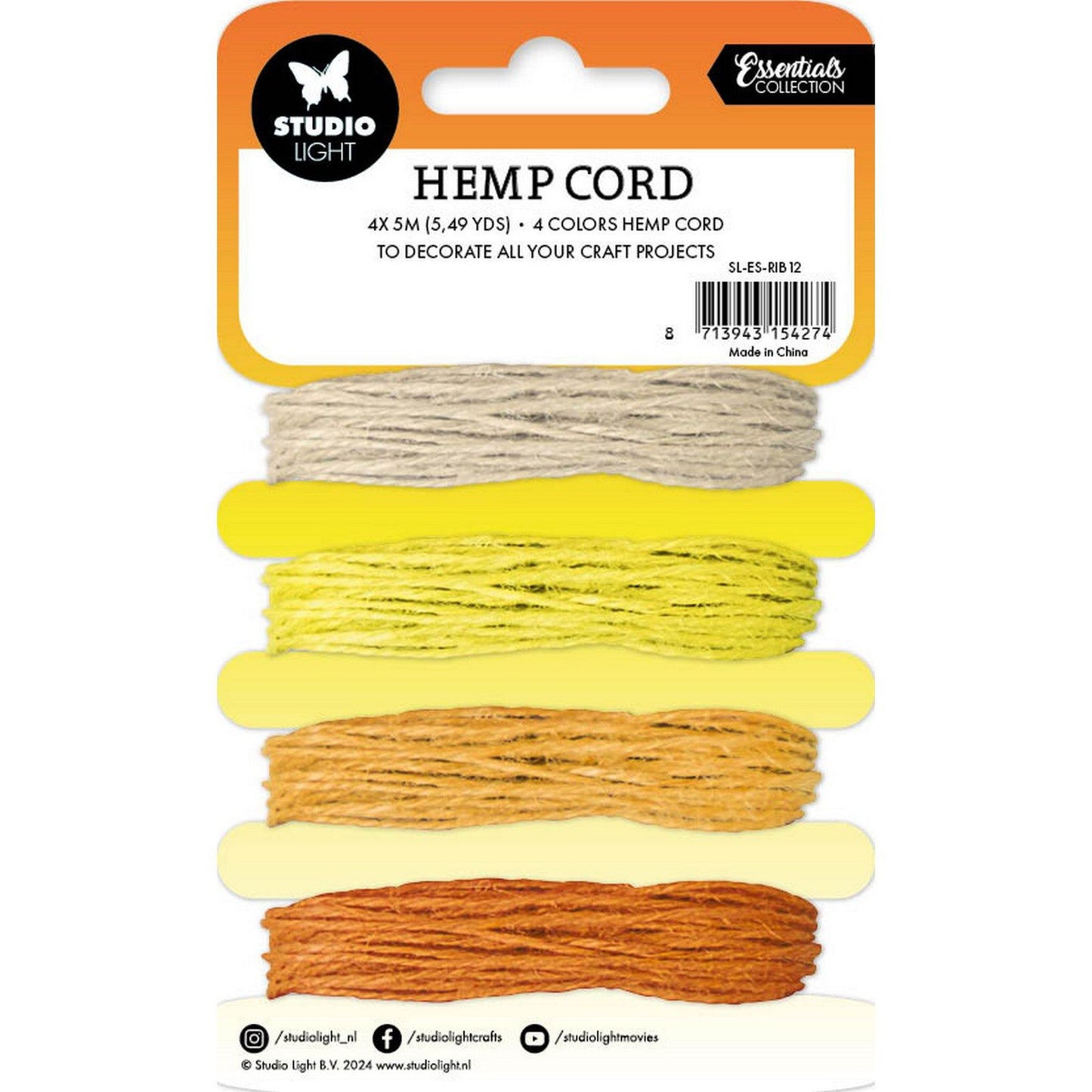 Lampe studio • consommables cordon de chanvre nuances de jaune