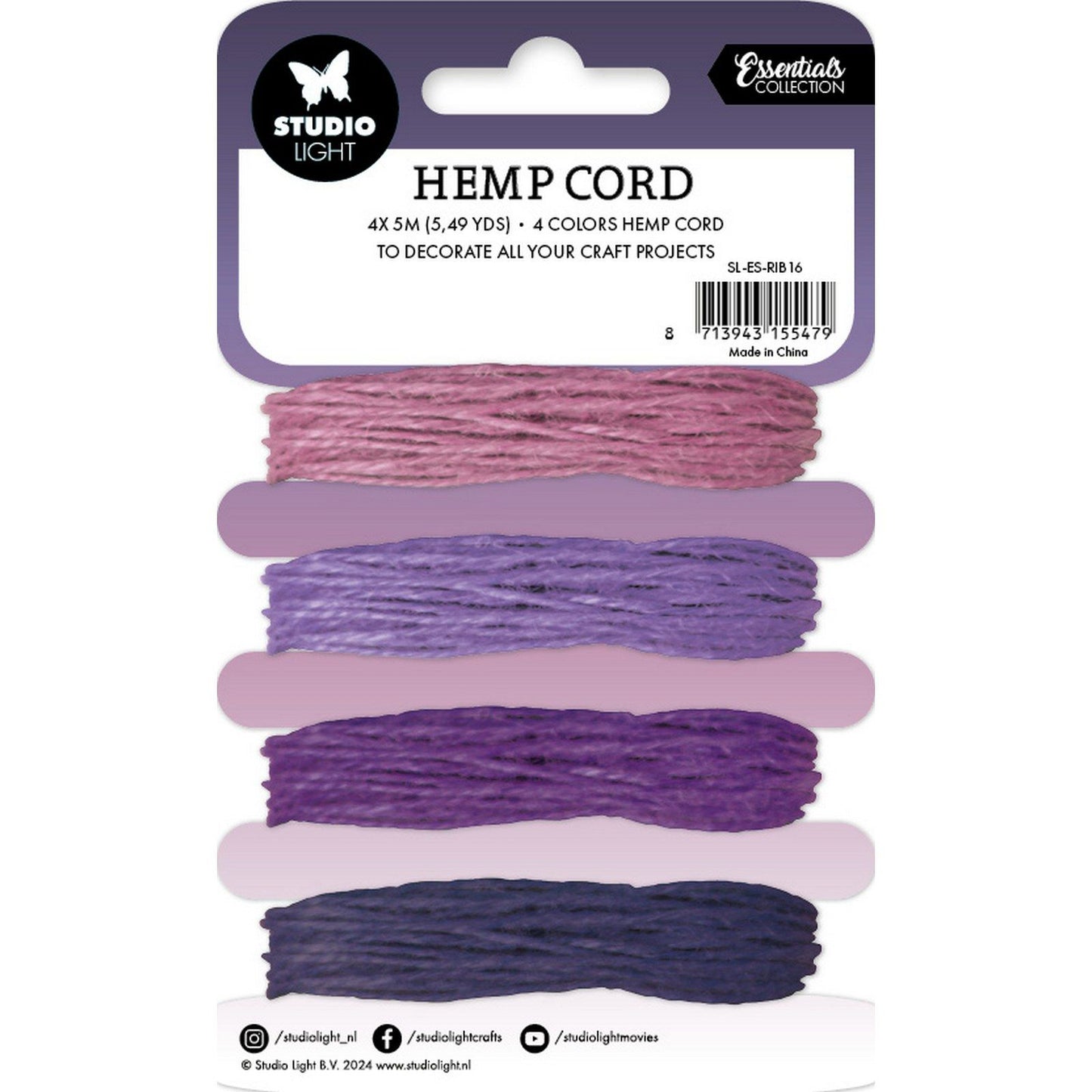 Lampe de studio • consommables cordon de chanvre nuances de violet