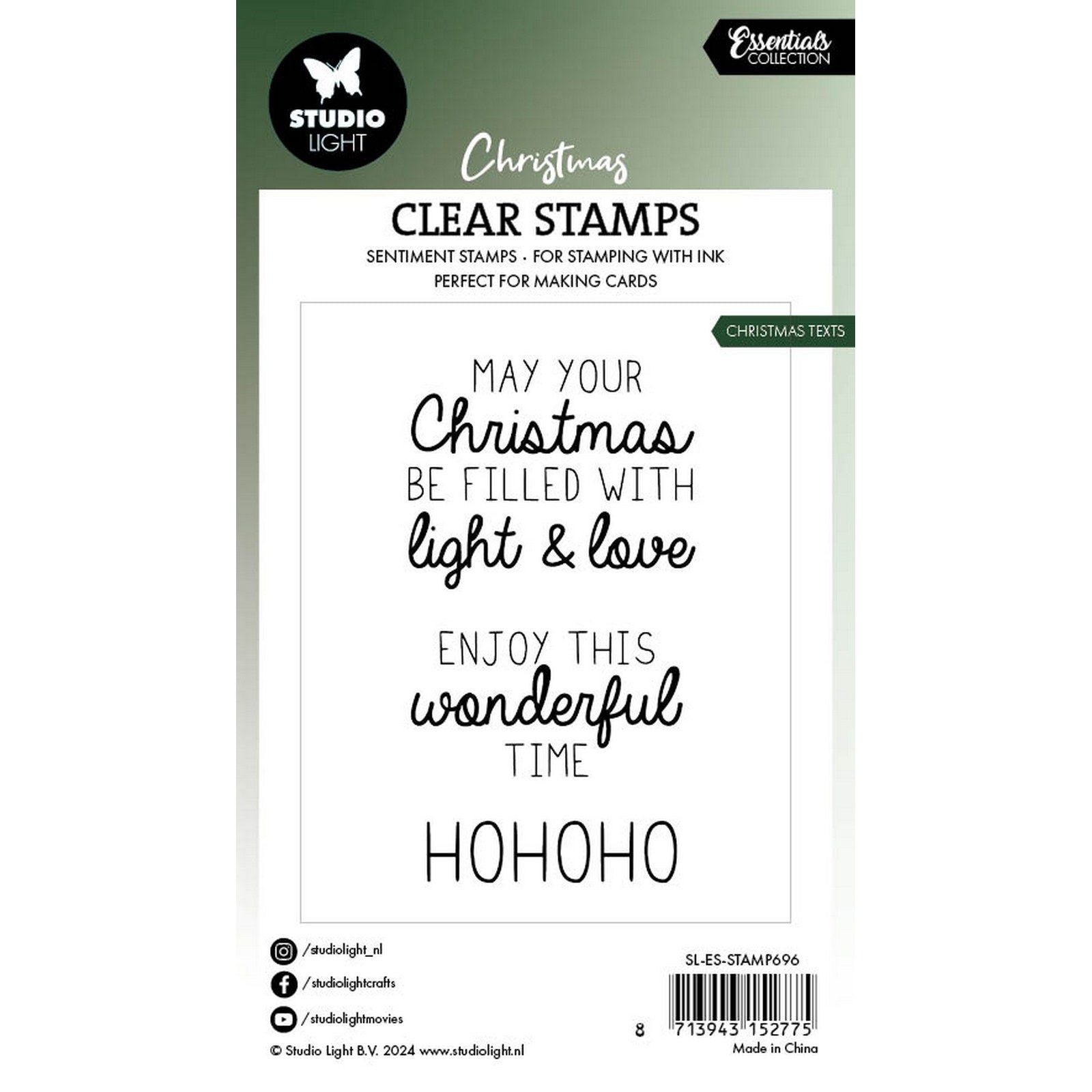 Studio Light • Essentiels, tampons transparents, textes de Noël