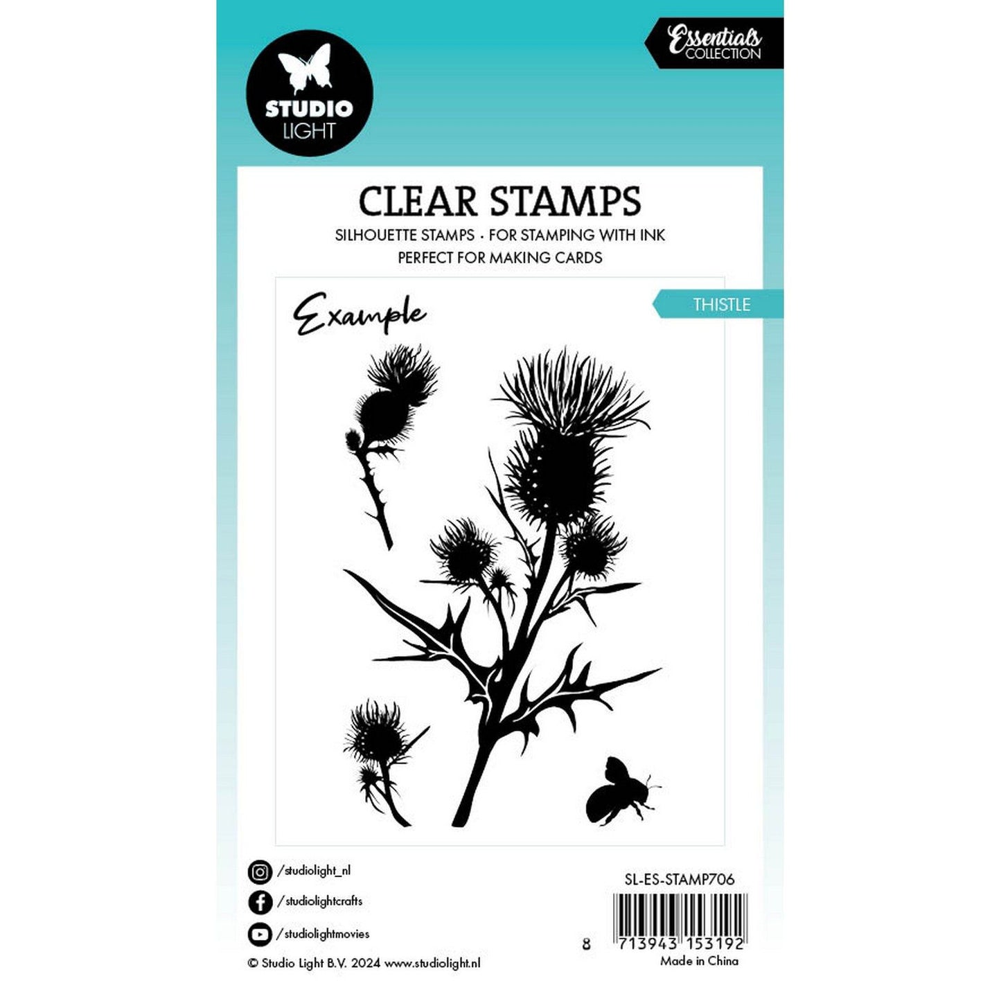 Lampe de studio • Essentiels, tampon transparent, chardon