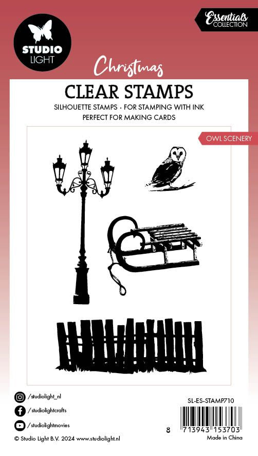 Studio Light • Essentiels, tampon transparent, paysage de hibou