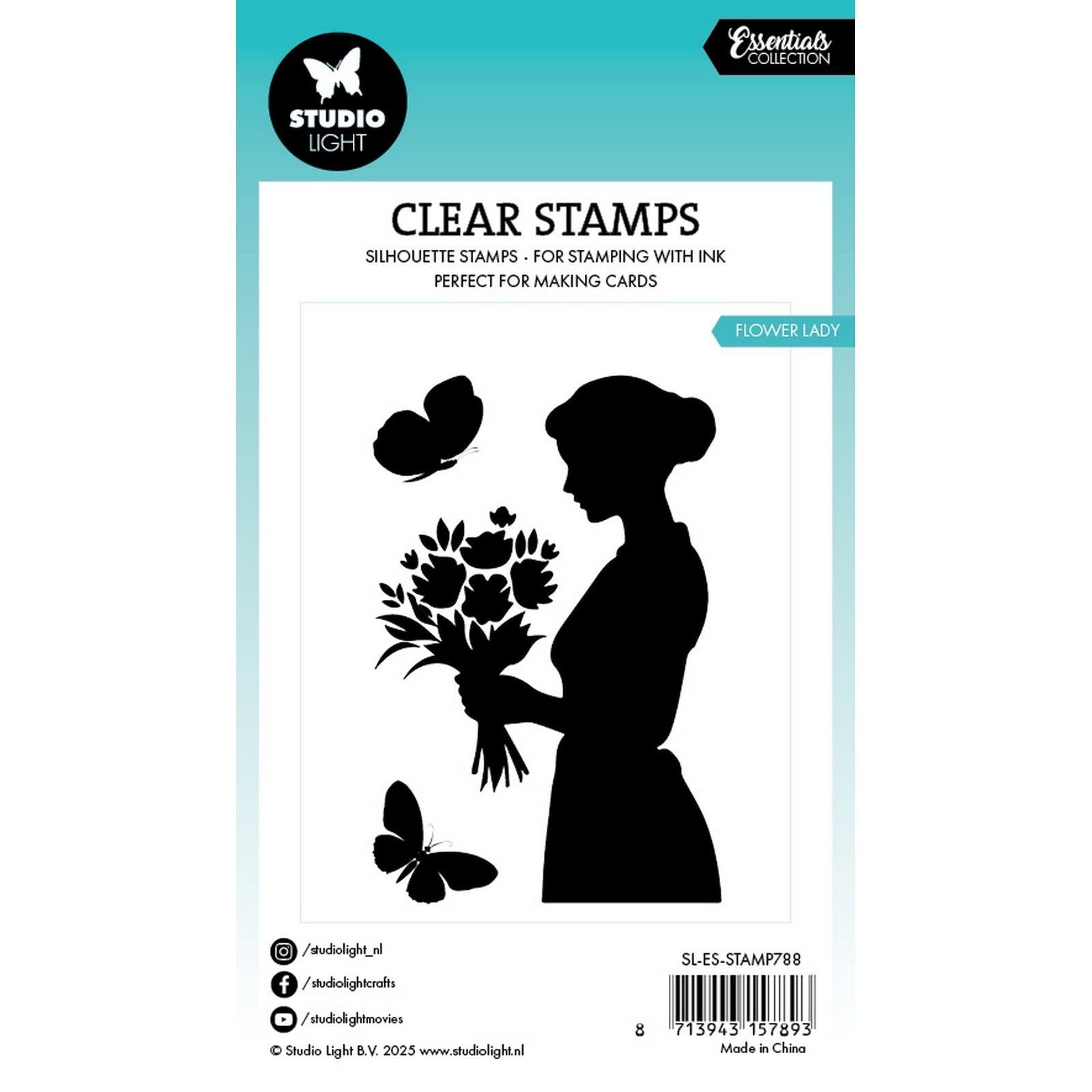Studio Light • Essentiels tampon transparent dame aux fleurs