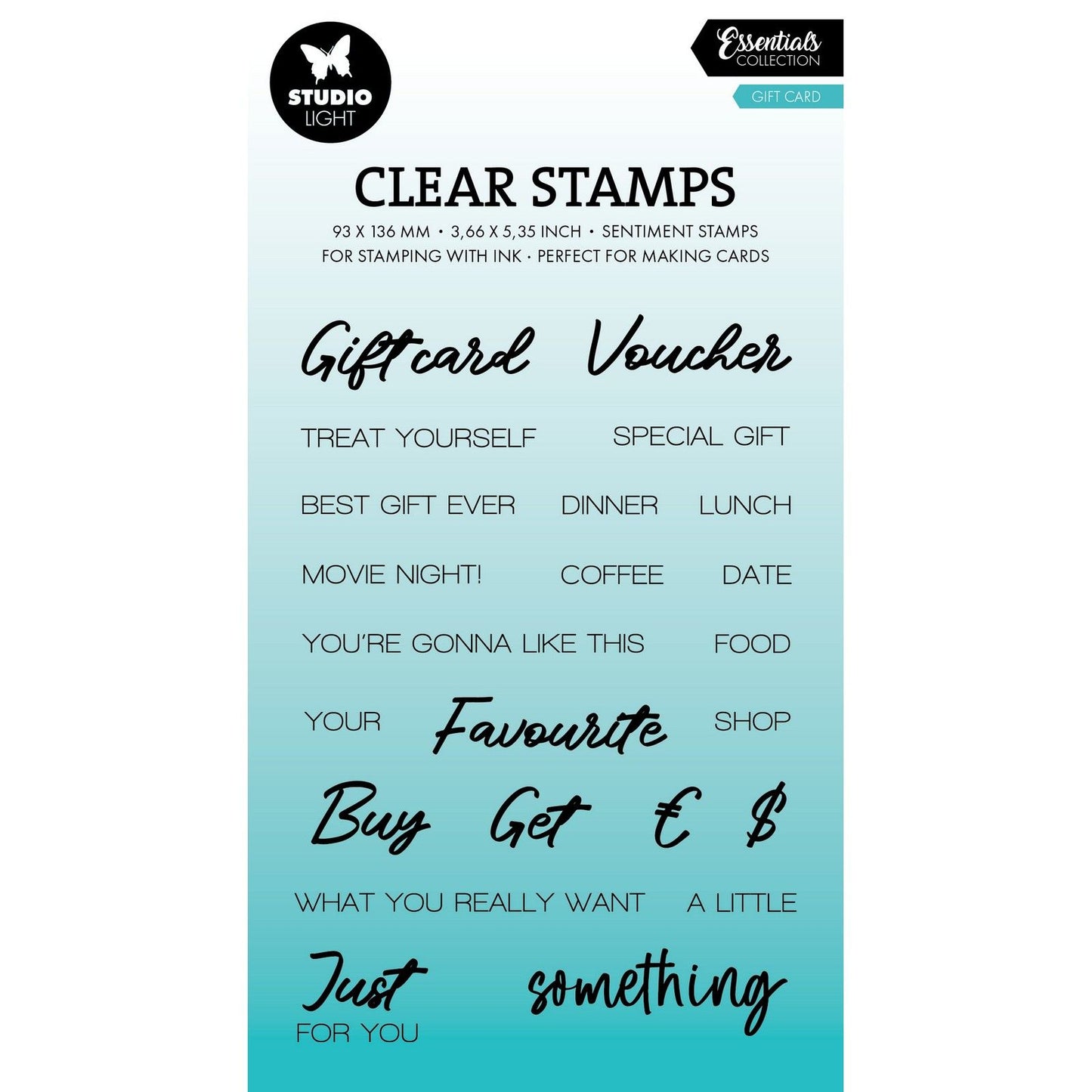 Studio Light • Carte-cadeau avec tampon transparent Essentials