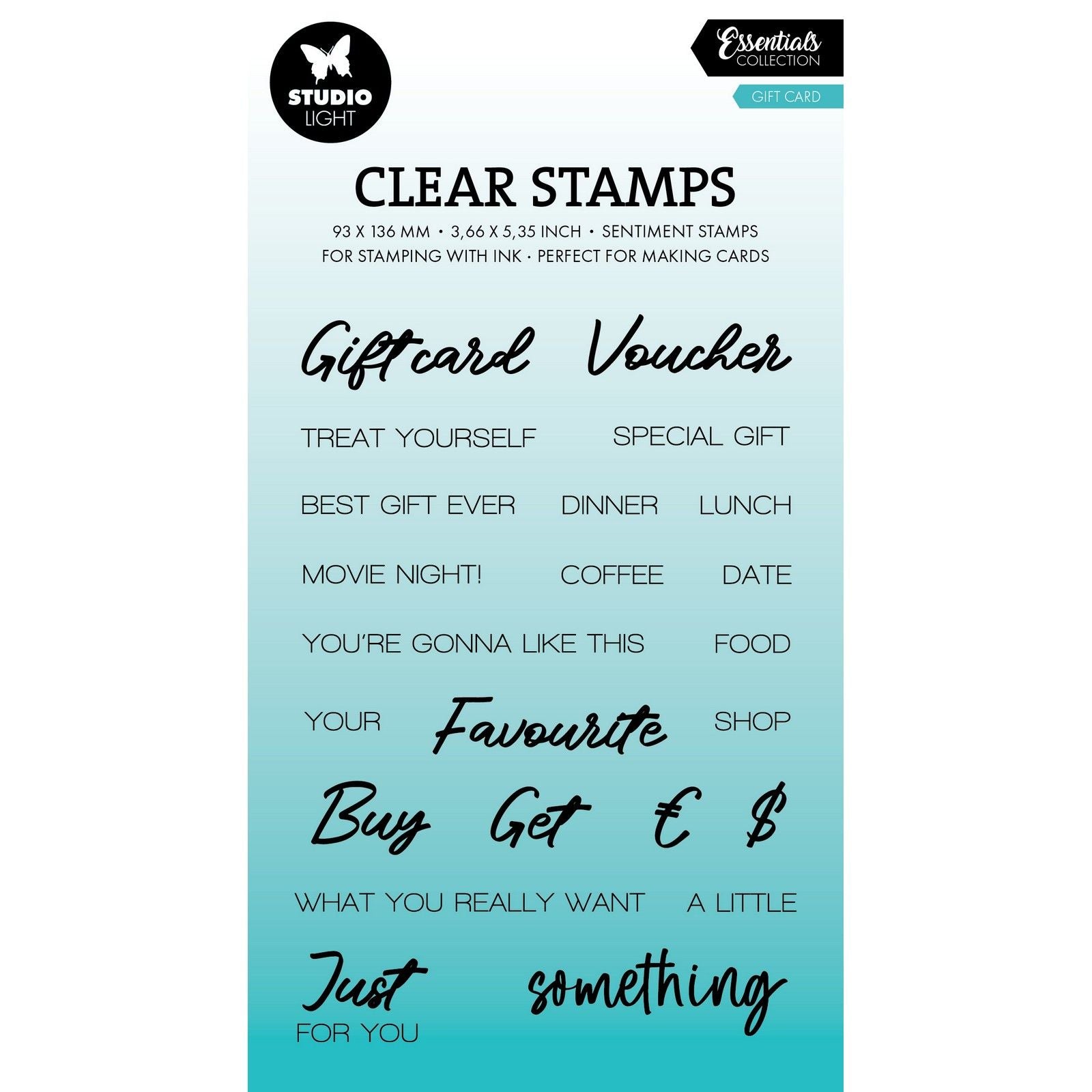 Studio Light • Carte-cadeau avec tampon transparent Essentials