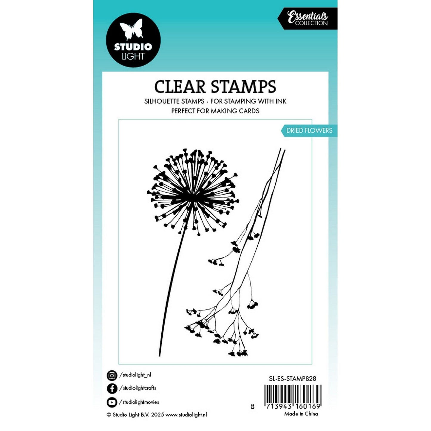 Studio Light • Essentiels tampon transparent fleurs séchées