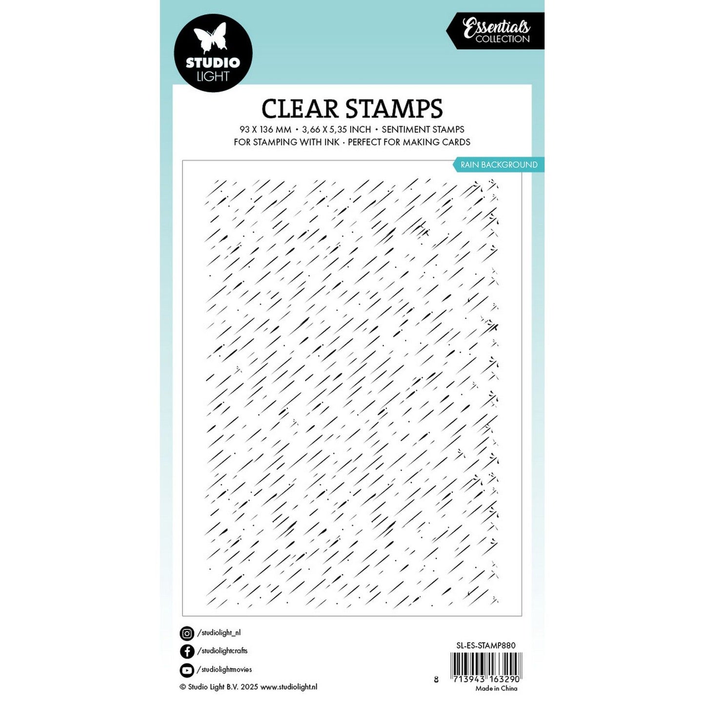 Lumière de studio • Essentiels, tampon transparent, fond de pluie