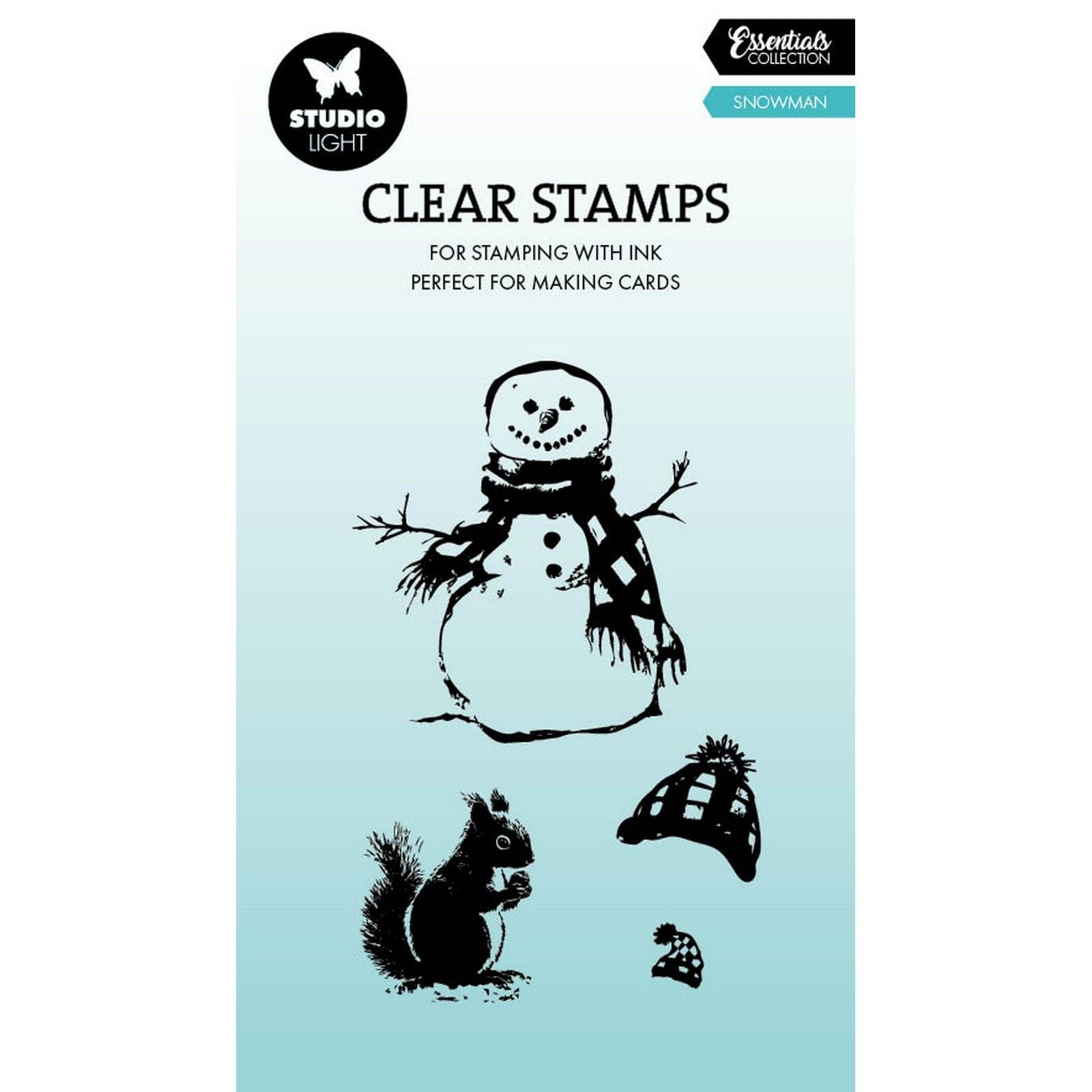Studio light • tampon transparent bonhomme de neige essentials 56x88x3mm 4 pièces