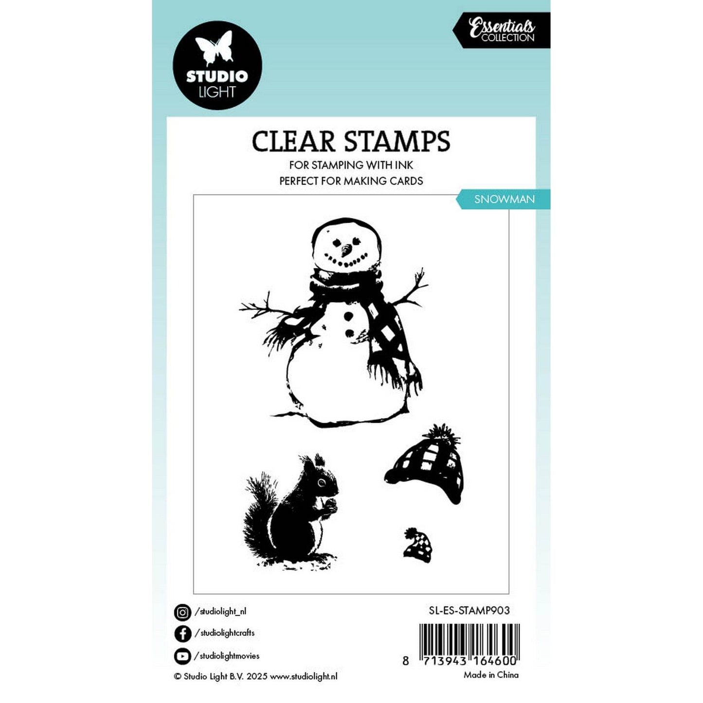 Studio light • tampon transparent bonhomme de neige essentials 56x88x3mm 4 pièces
