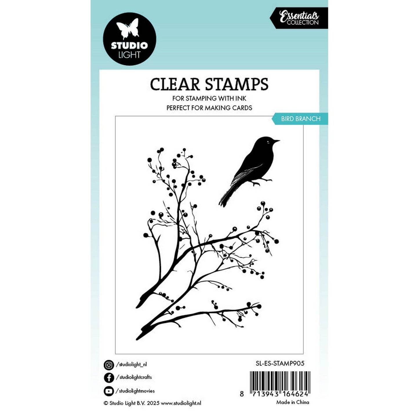 Studio light • tampon transparent branche d'oiseau essentiels 62x88x3mm 2 pièces