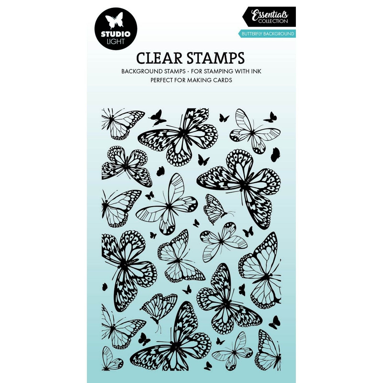 Studio Light • Essentiels, tampon transparent, fond papillons