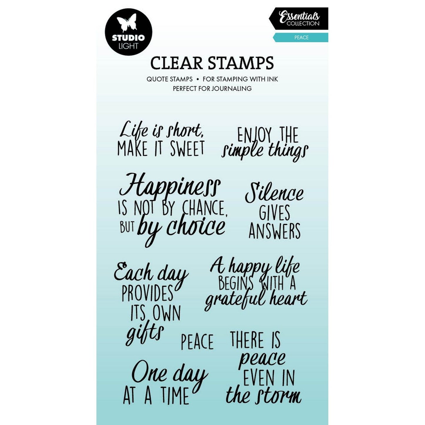 Studio Light • Essentiels, tampon transparent, citations paix