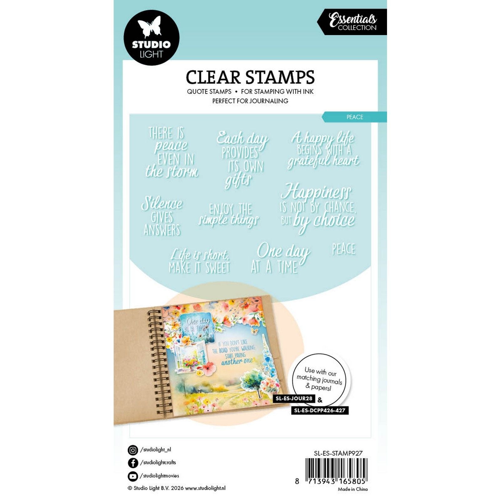 Studio Light • Essentiels, tampon transparent, citations paix