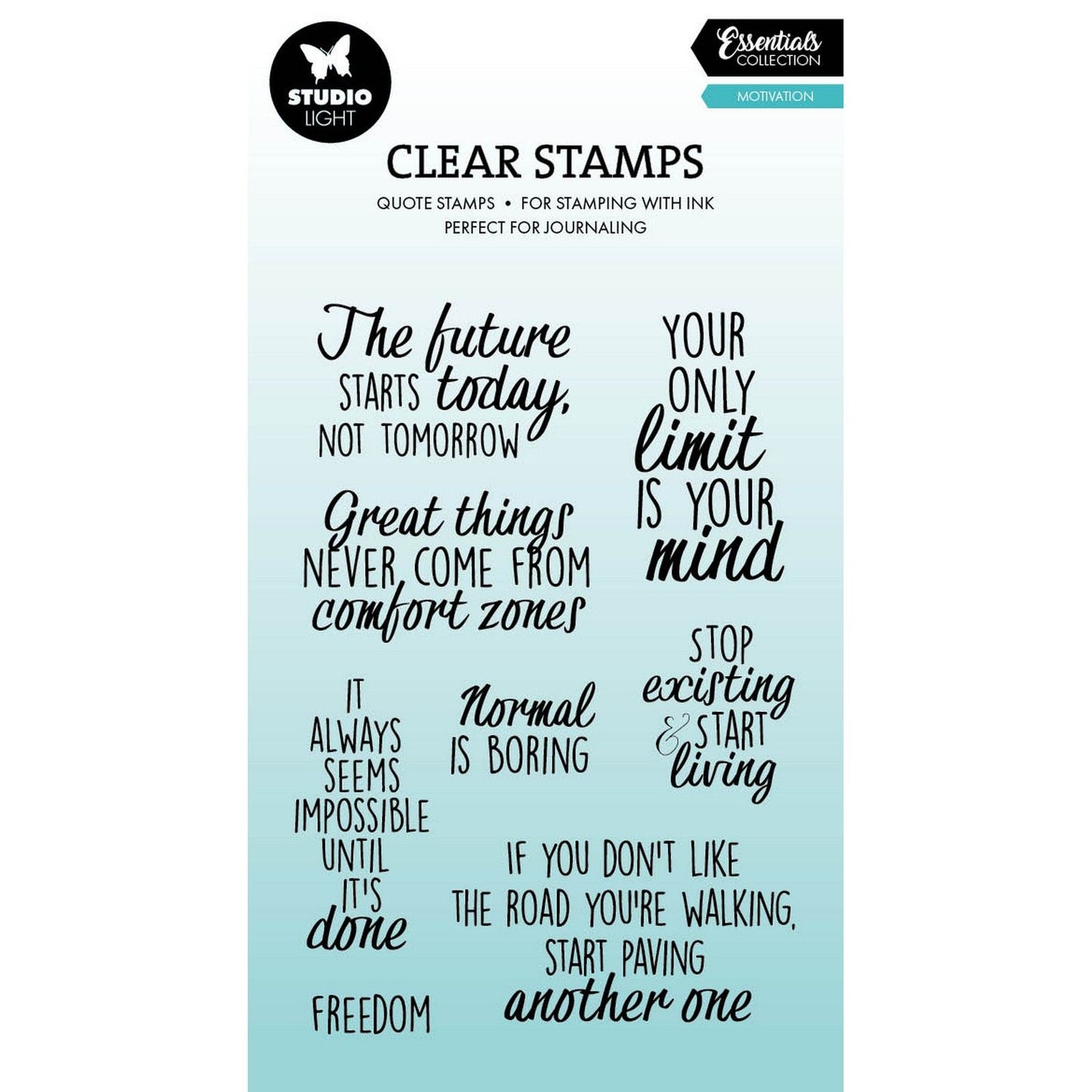 Studio Light • Essentiels, tampons transparents, citations, motivation