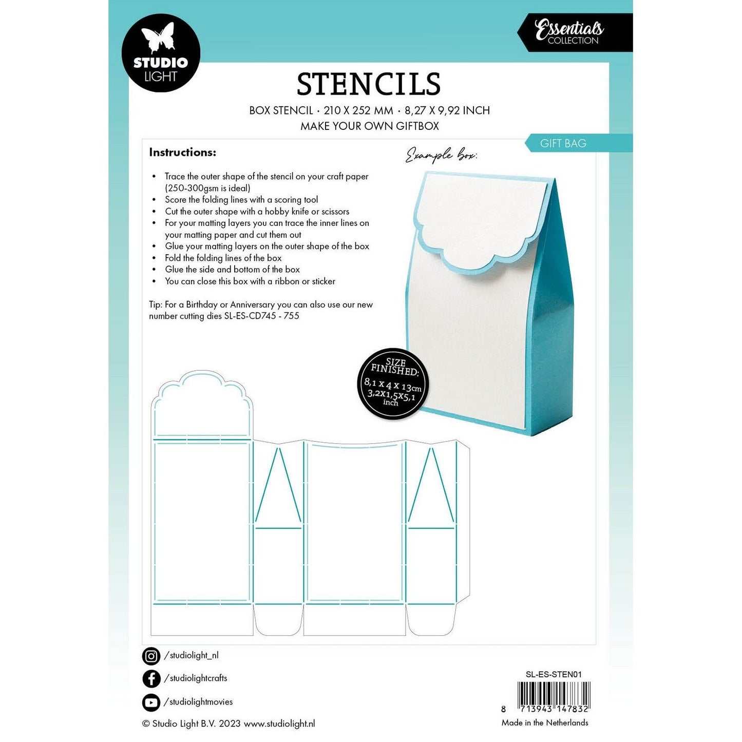 Studio light • pochette cadeau pochoirs essentiels