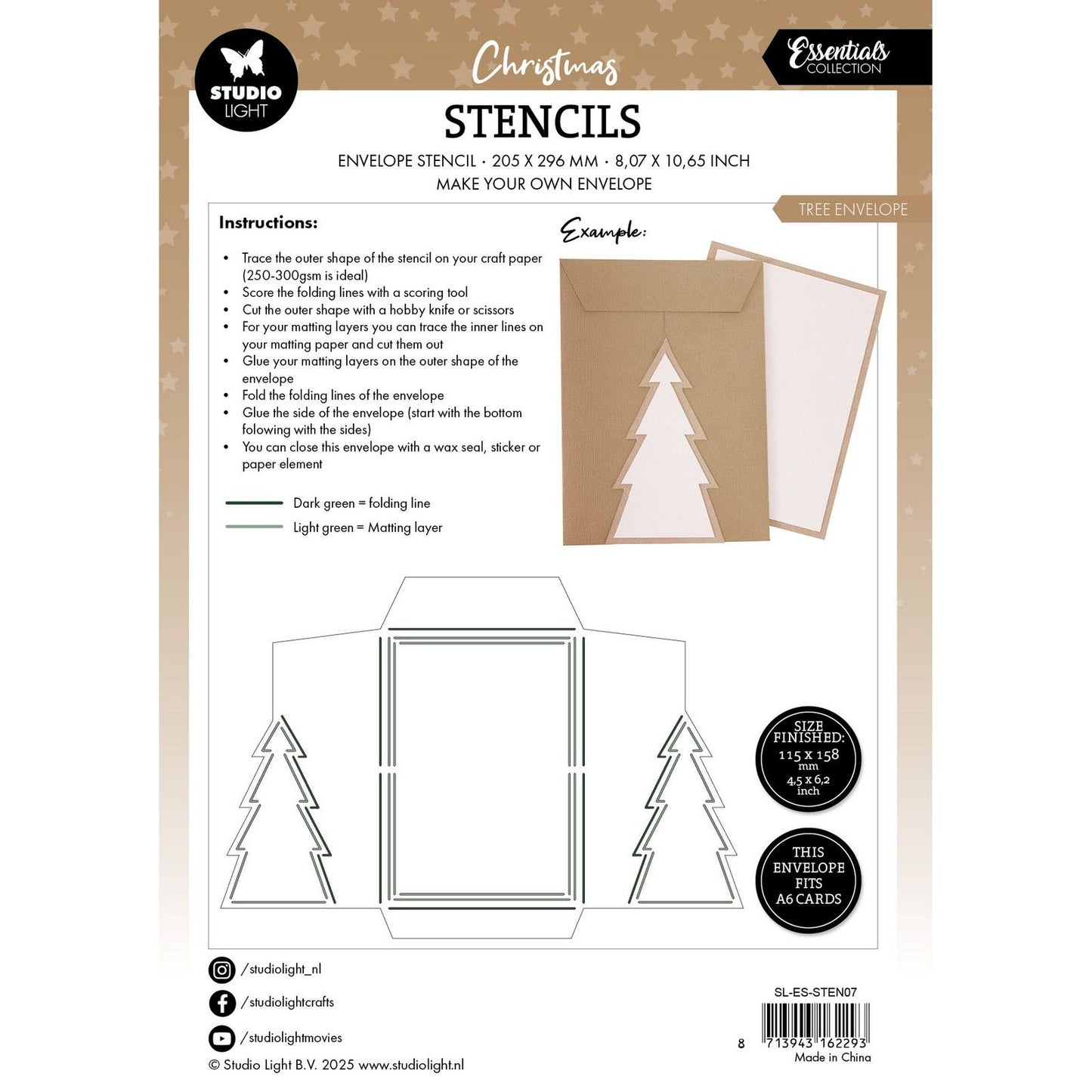 Studio light • enveloppe d'arbre au pochoir essentiel
