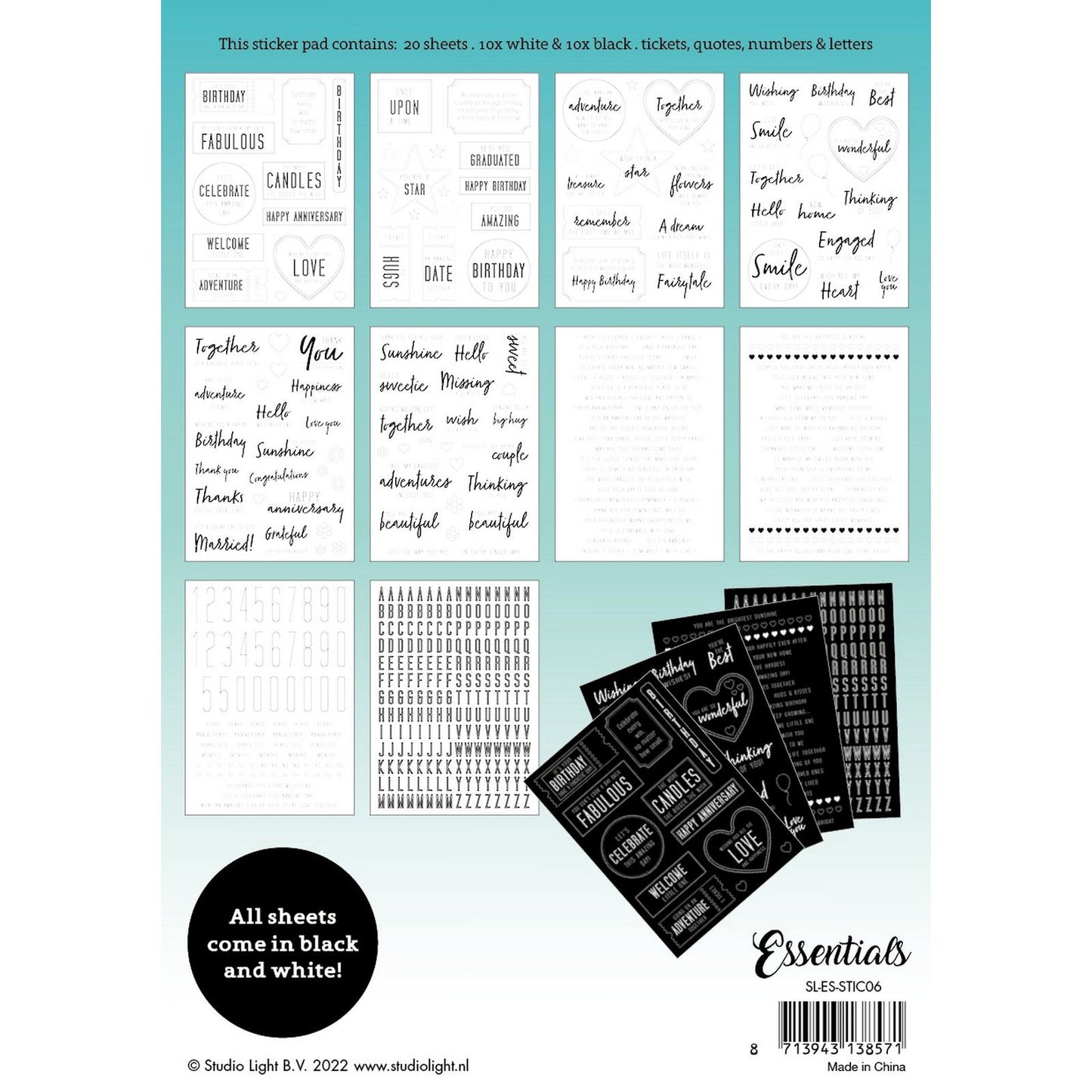 Studio Light – autocollants essentiels pour bloquer les sentiments