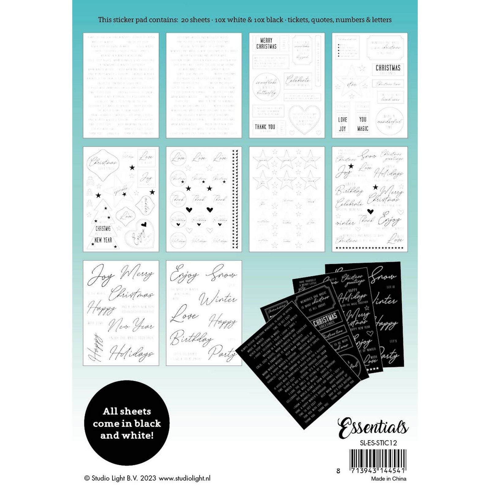 Studio Light • Bloc d'autocollants essentiels pour Noël au quotidien