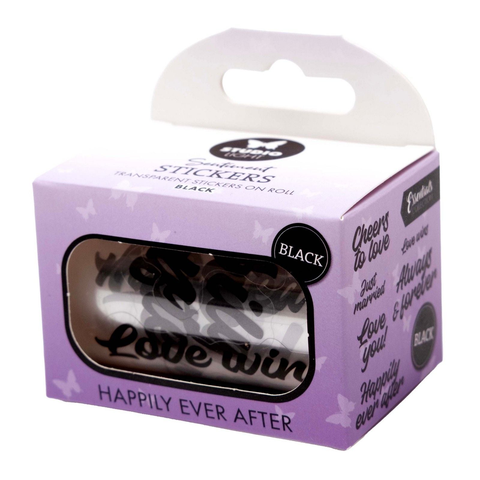 Studio Light • Autocollants transparents essentiels noirs, Happy Ever After