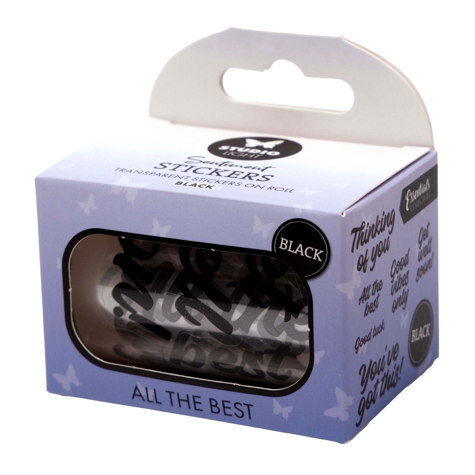Studio Light • Essentials autocollants transparents noirs, bonne chance