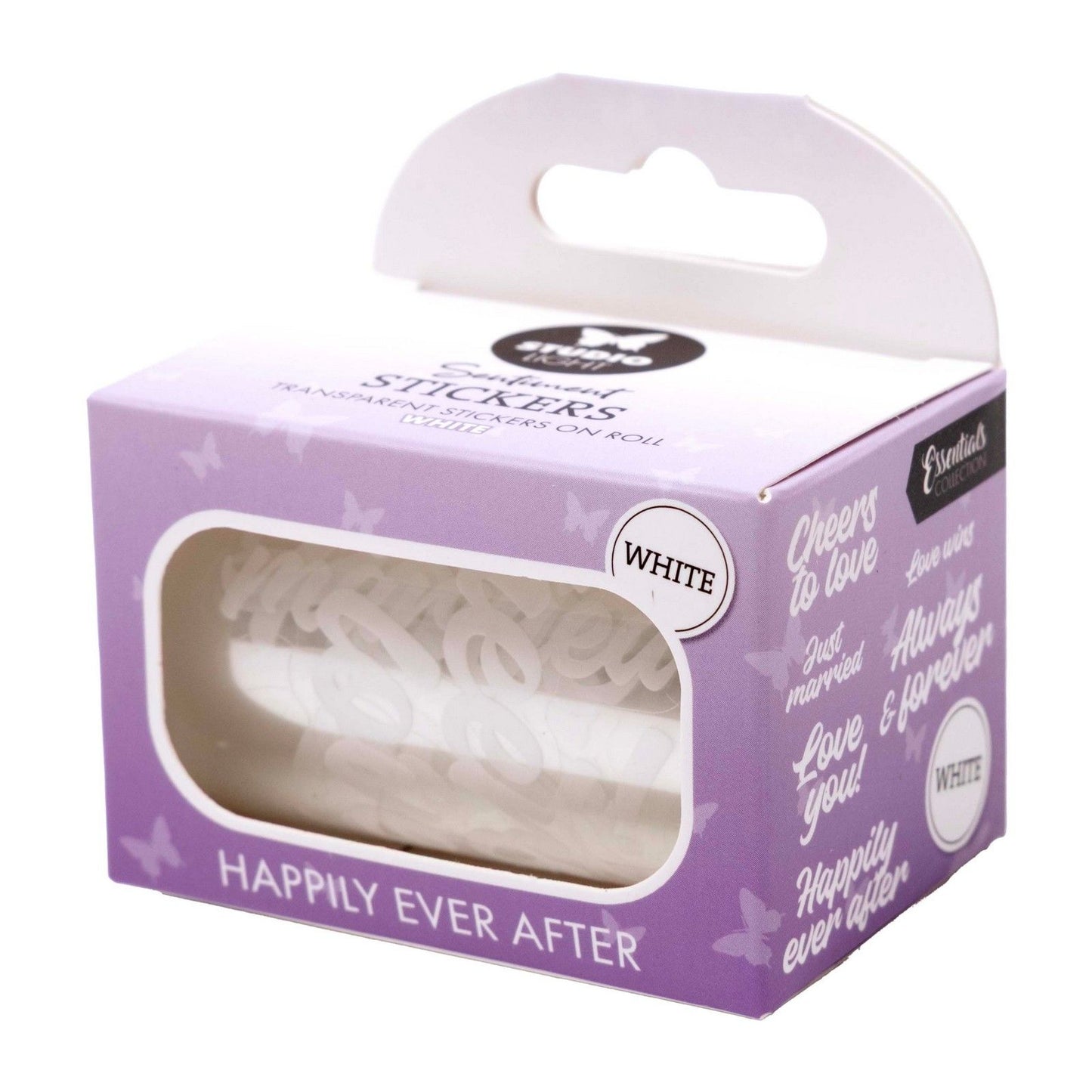 Studio Light • Autocollants transparents Essentials blancs, Happy Ever After