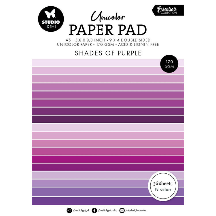 Studio Light • Essentials bloc de papier unicolor nuances de violet