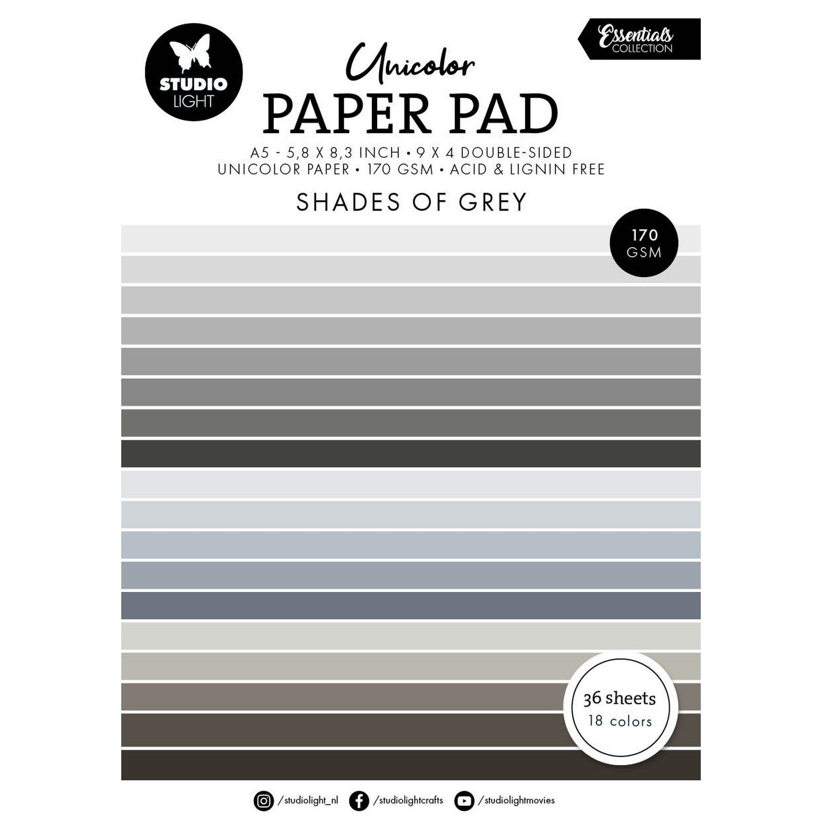 Studio light • essentials bloc de papier unicolor nuances de gris