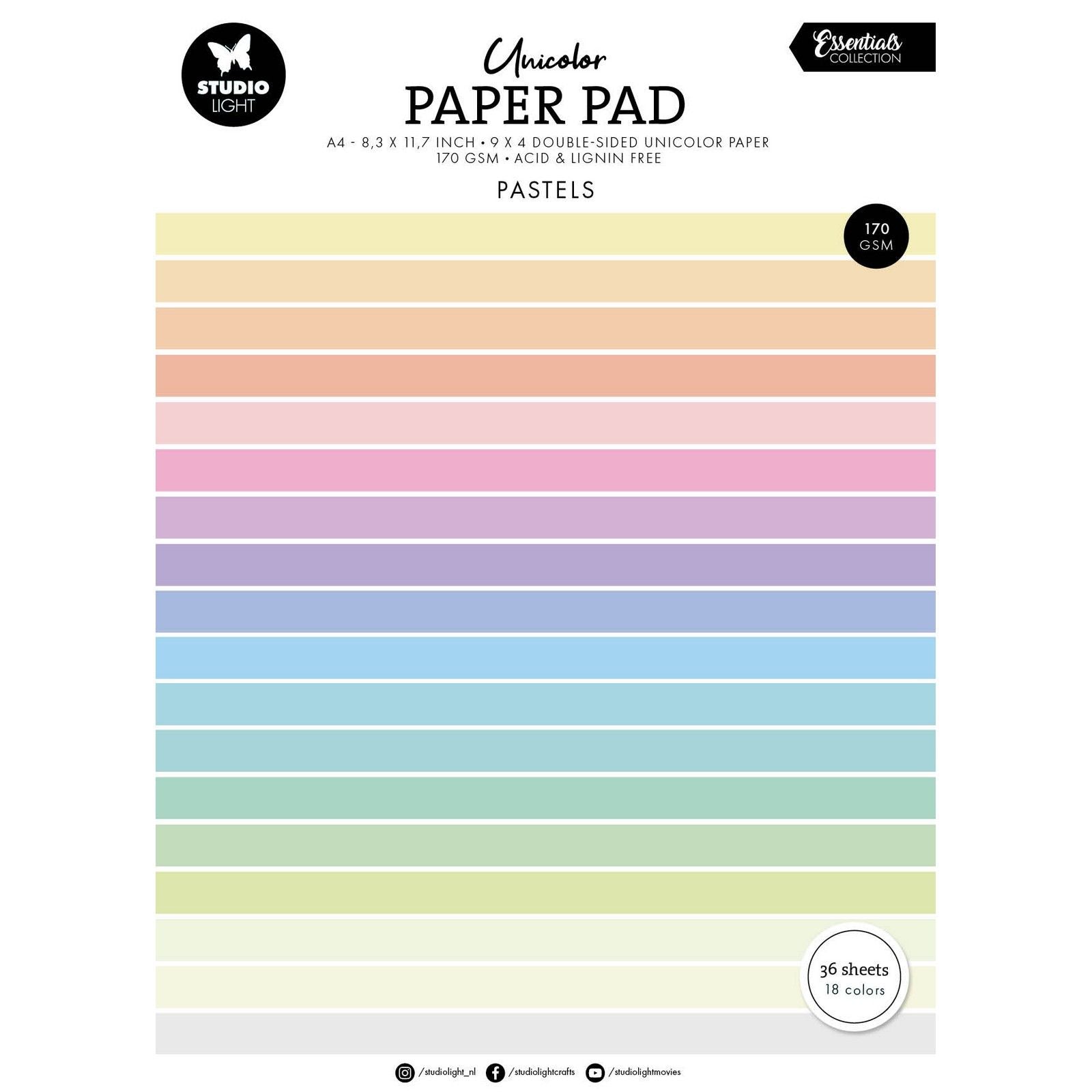 Studio Light • Essentials bloc de papier uni tons pastels
